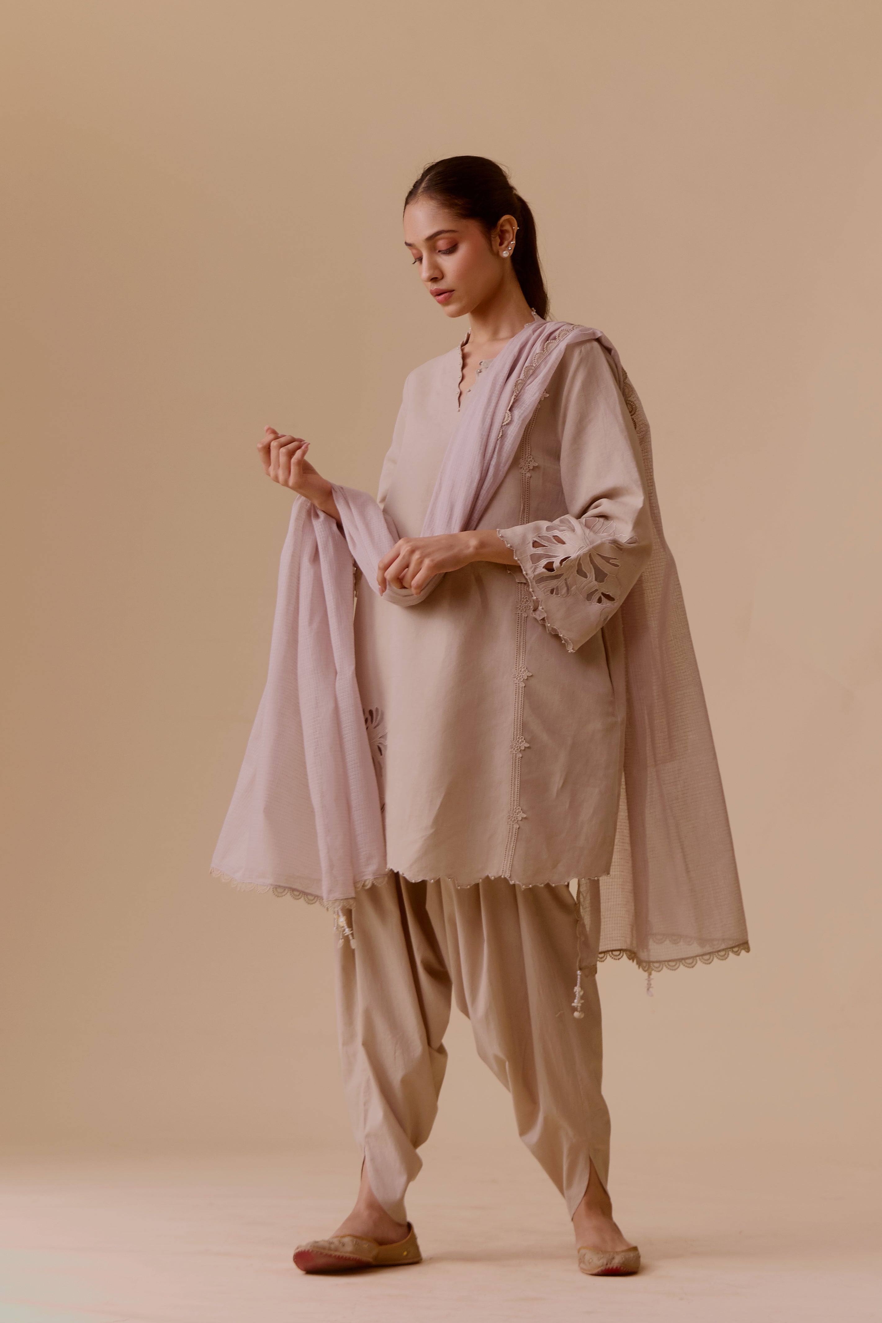 Resham Sand choga style kurta set