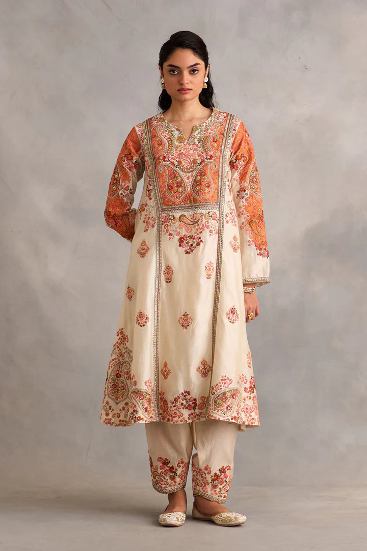 Ivory Aline Kurta With Pants And Dupatta