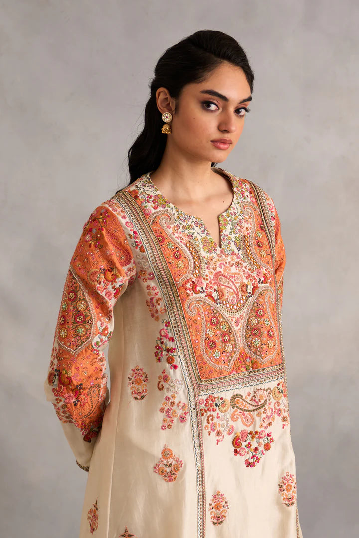 Ivory Aline Kurta With Pants And Dupatta