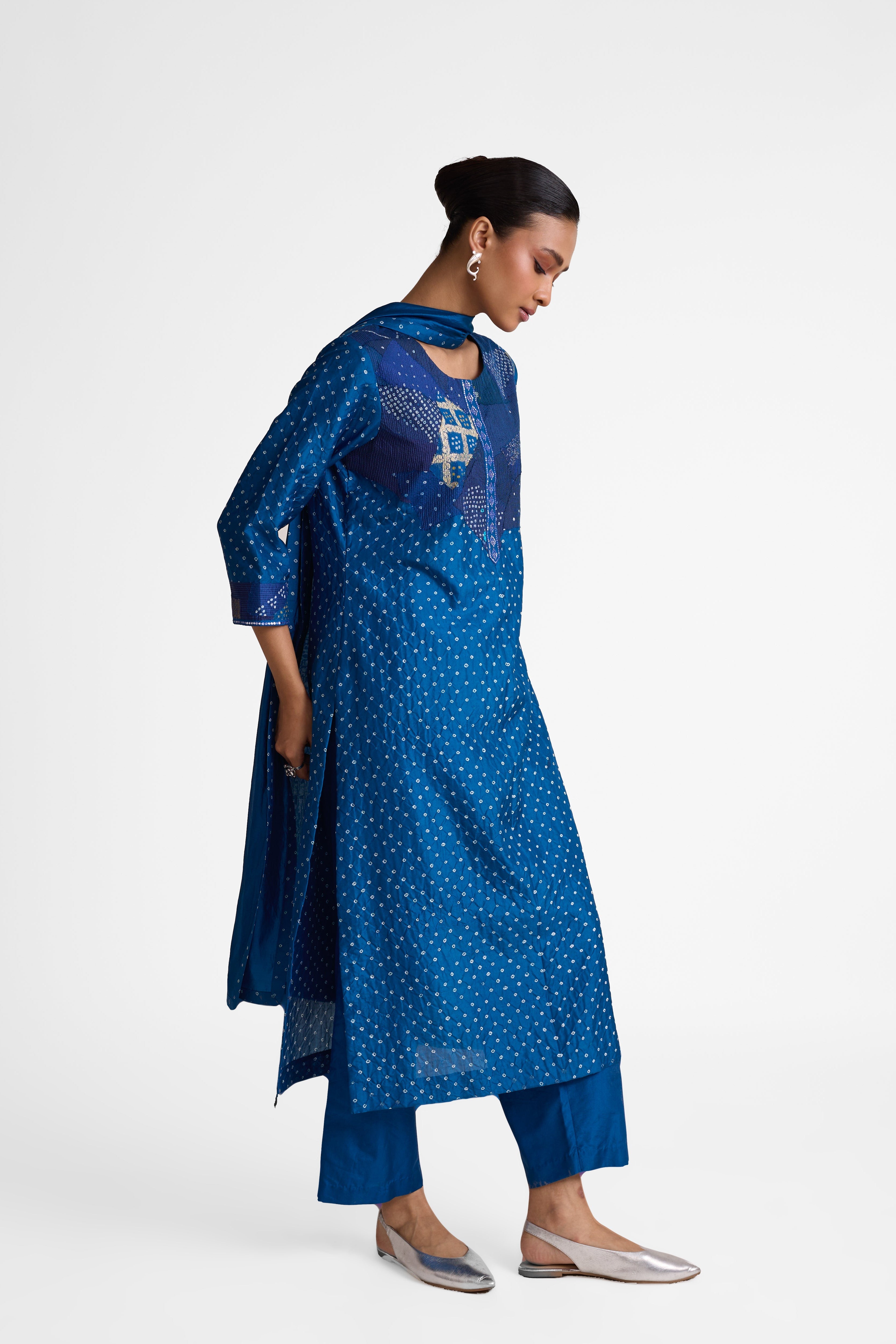 Boro Yoke Suit Set - Navy Blue