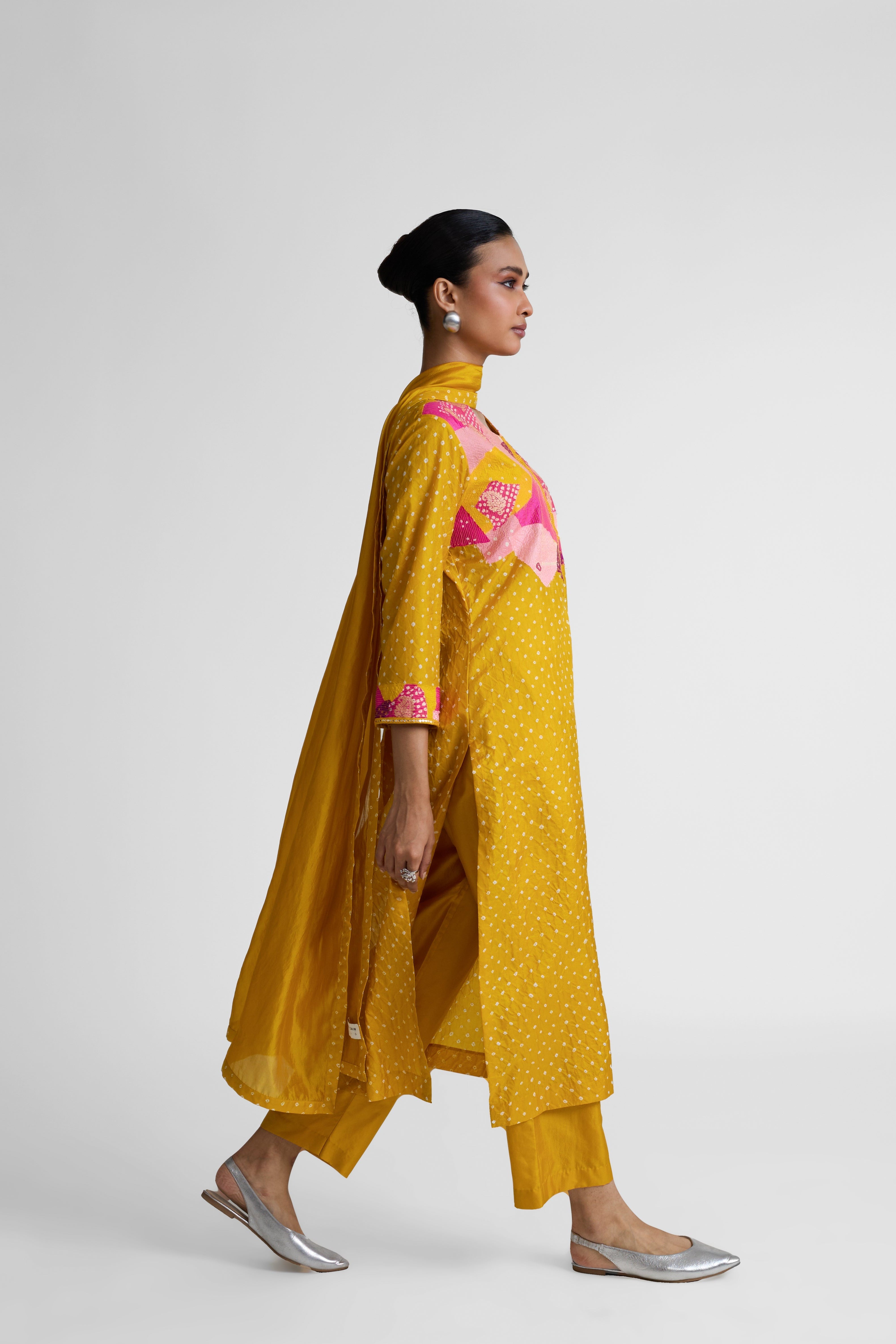 Boro Yoke Suit Set - Mustard