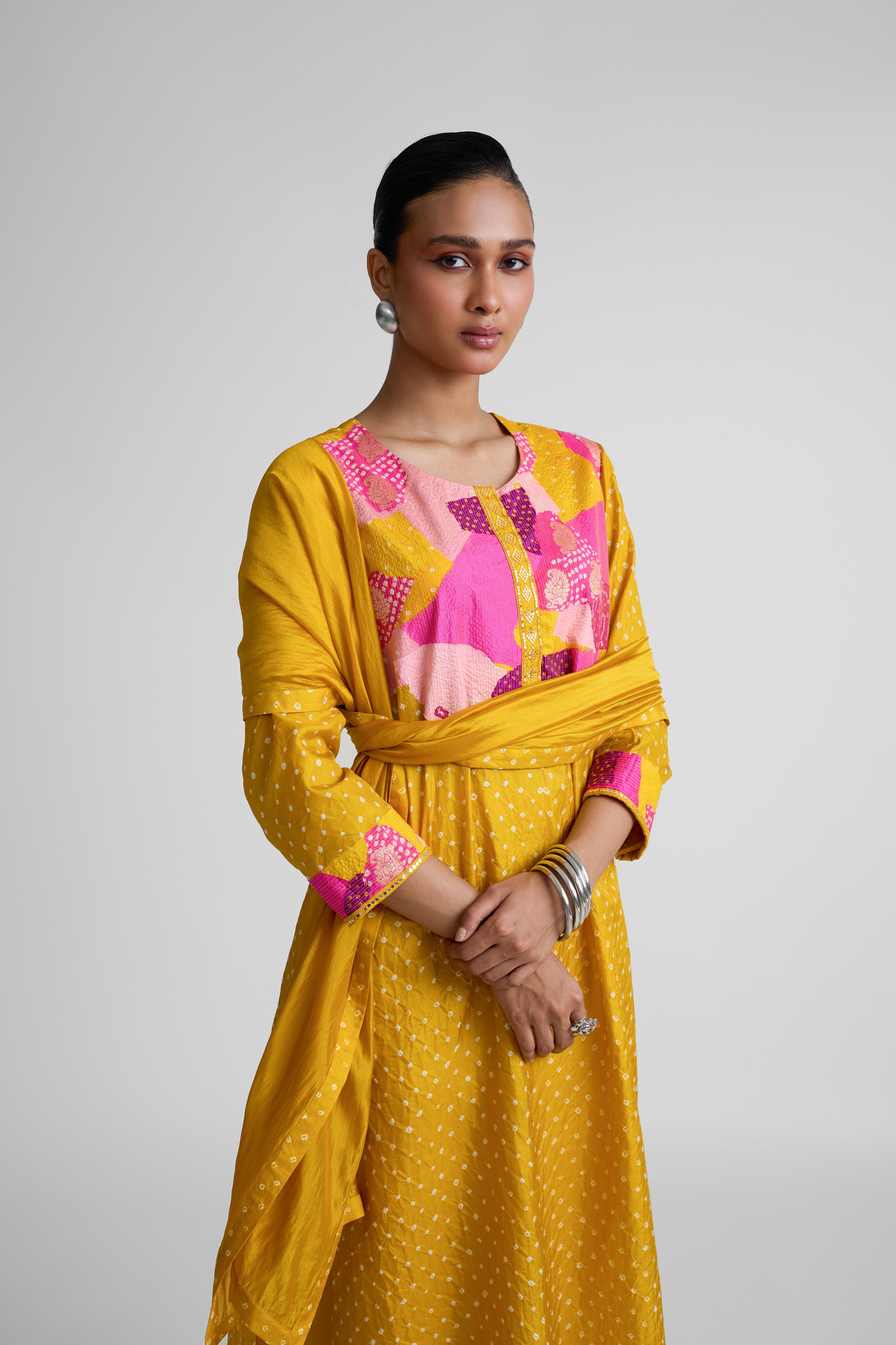 Boro Yoke Suit Set - Mustard