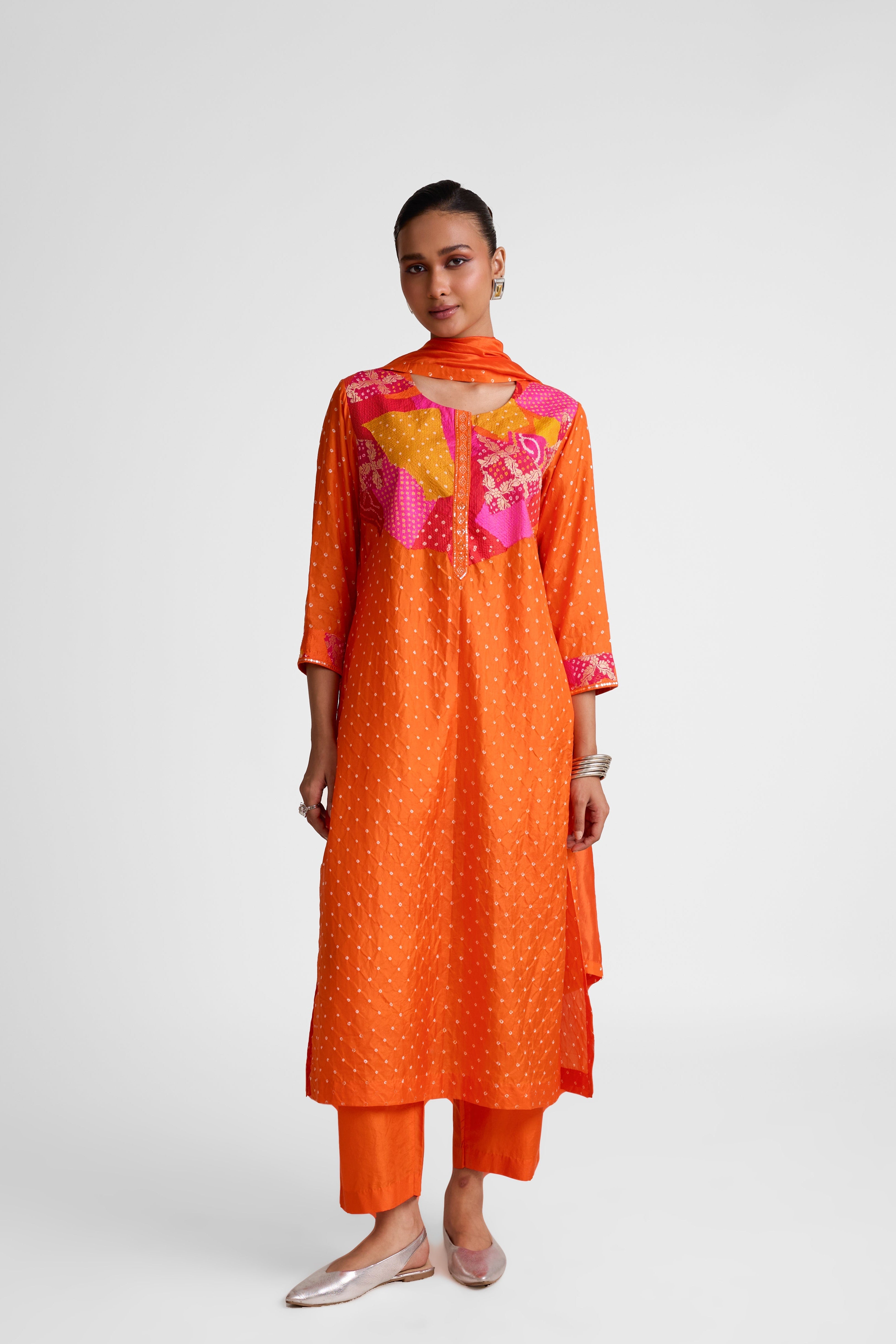 Boro Yoke Suit Set - Orange