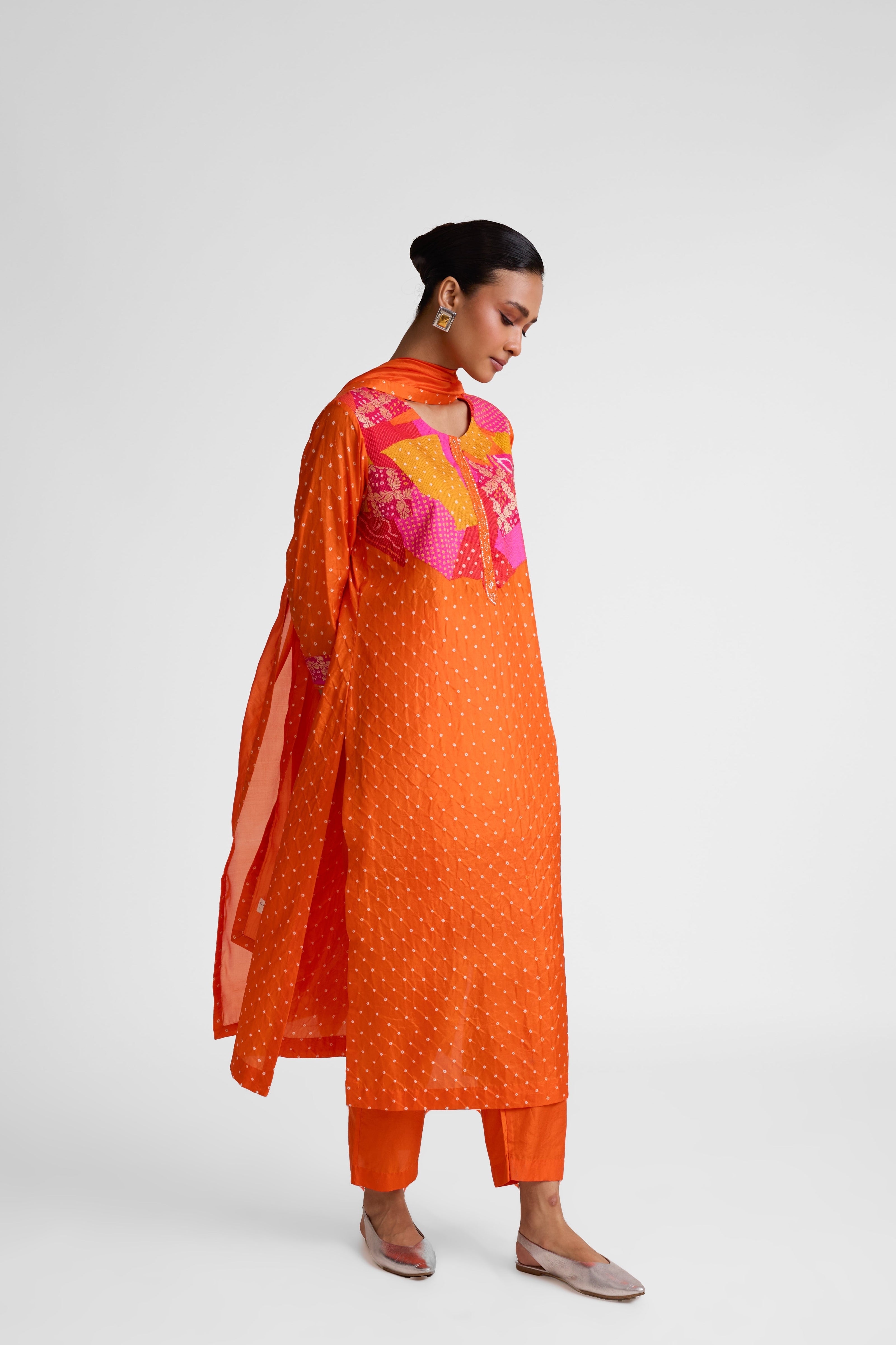 Boro Yoke Suit Set - Orange