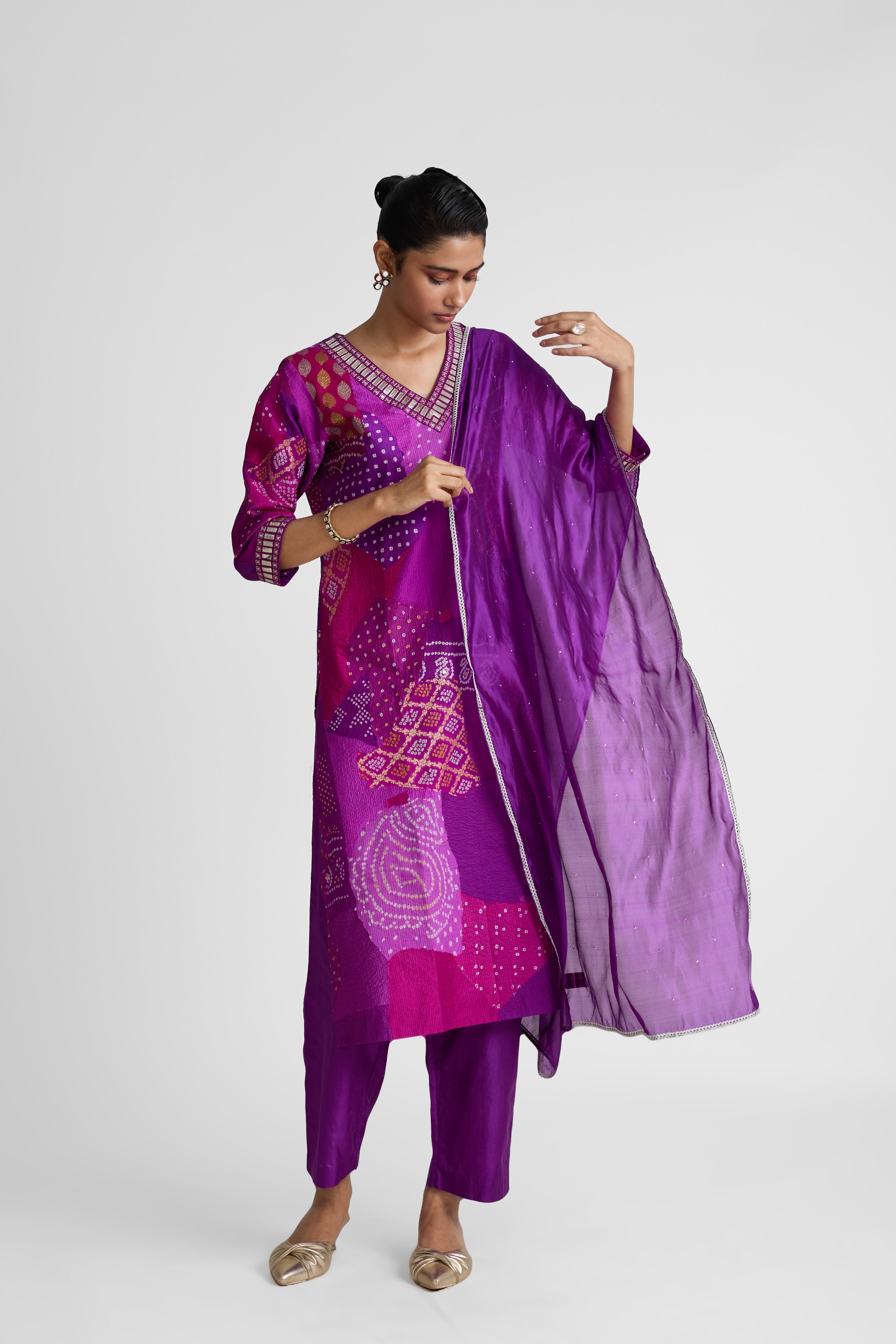 Boro Gota Suit Set - Purple