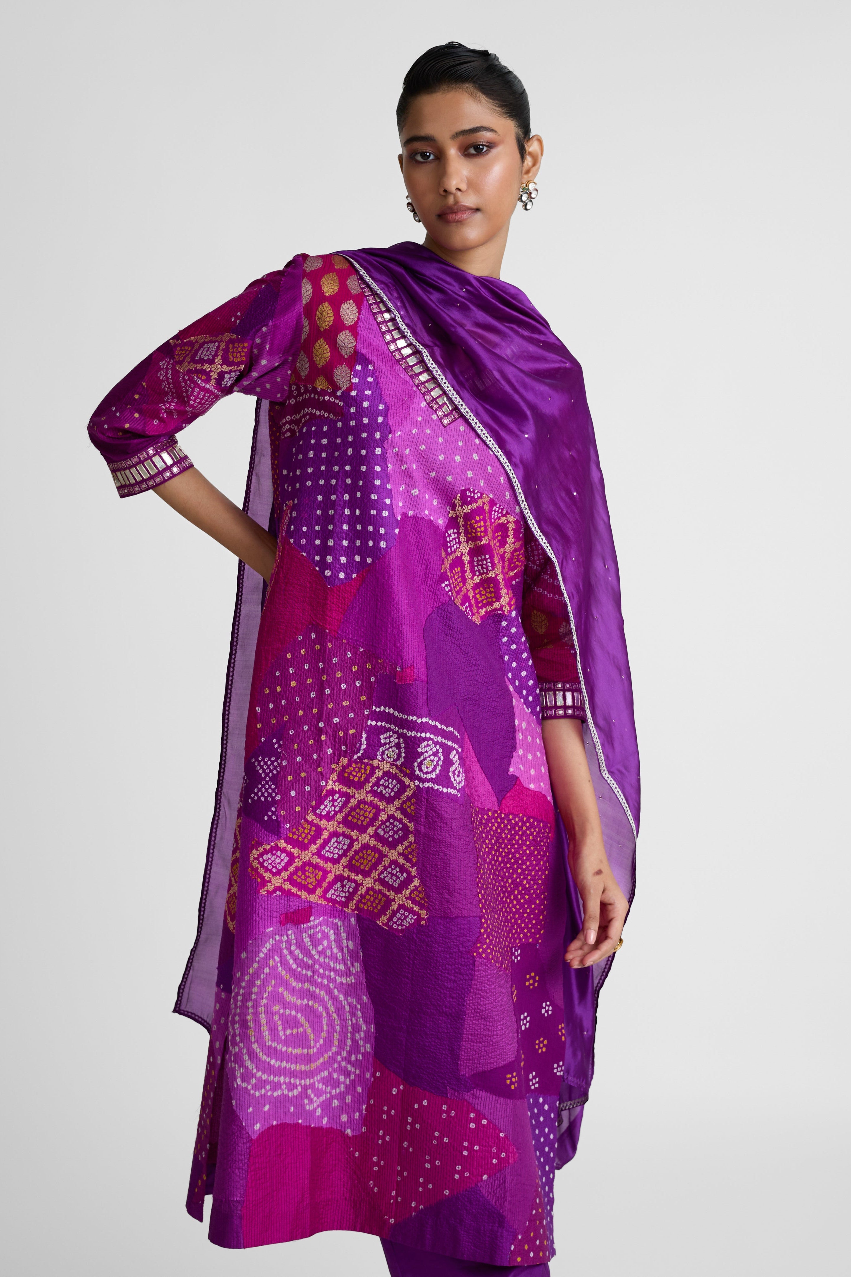 Boro Gota Suit Set - Purple