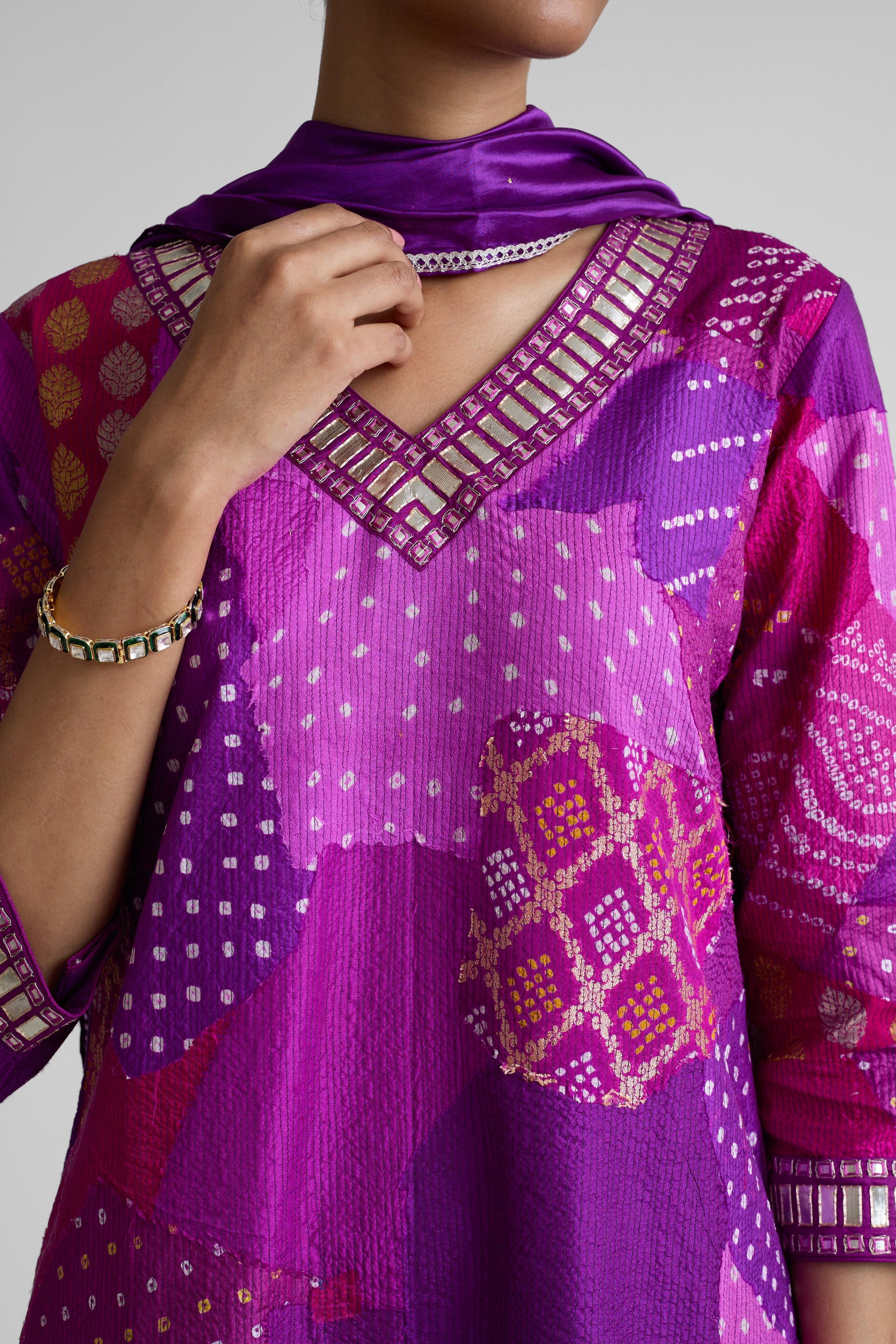 Boro Gota Suit Set - Purple