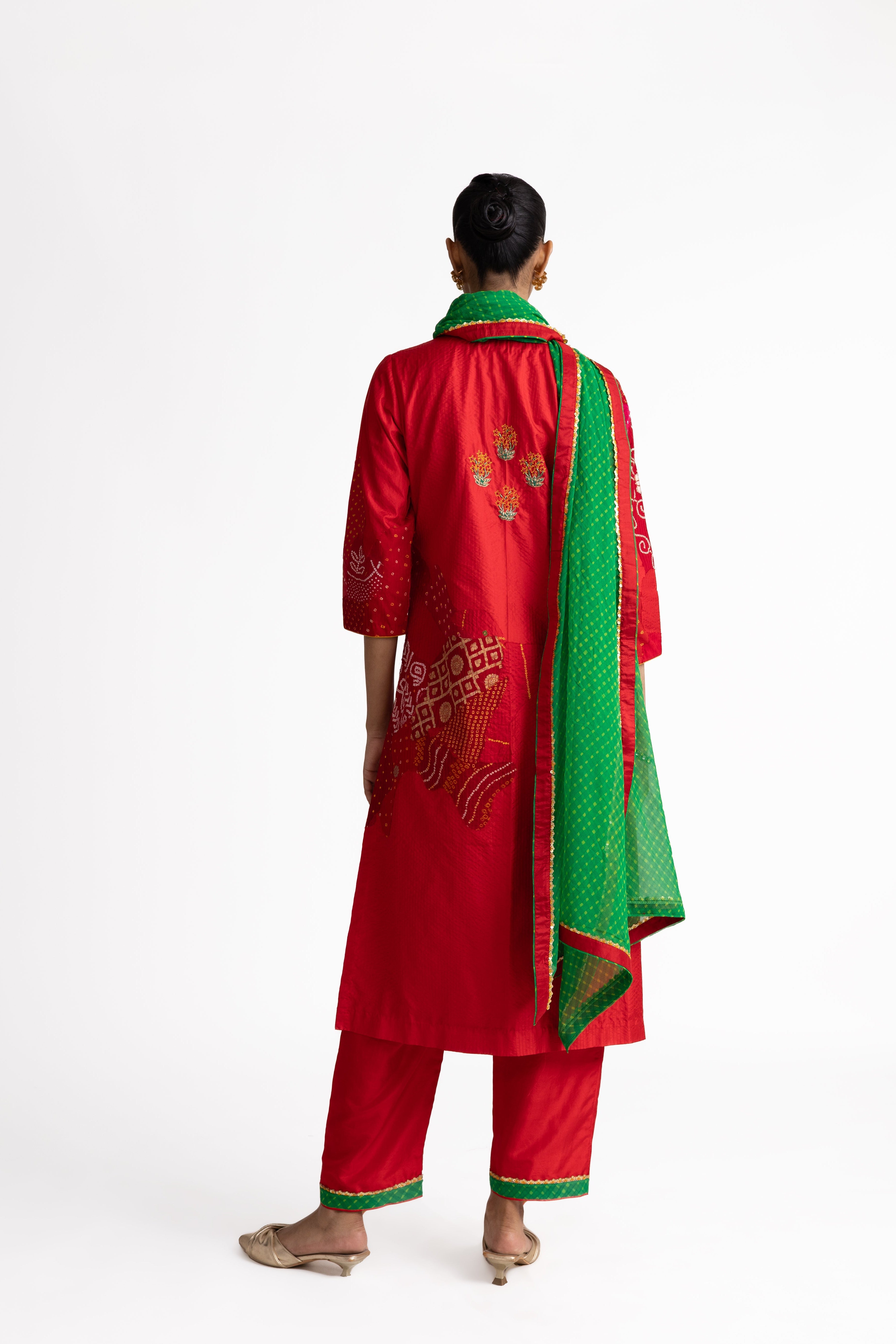 Boro Floral Suit Set - Red