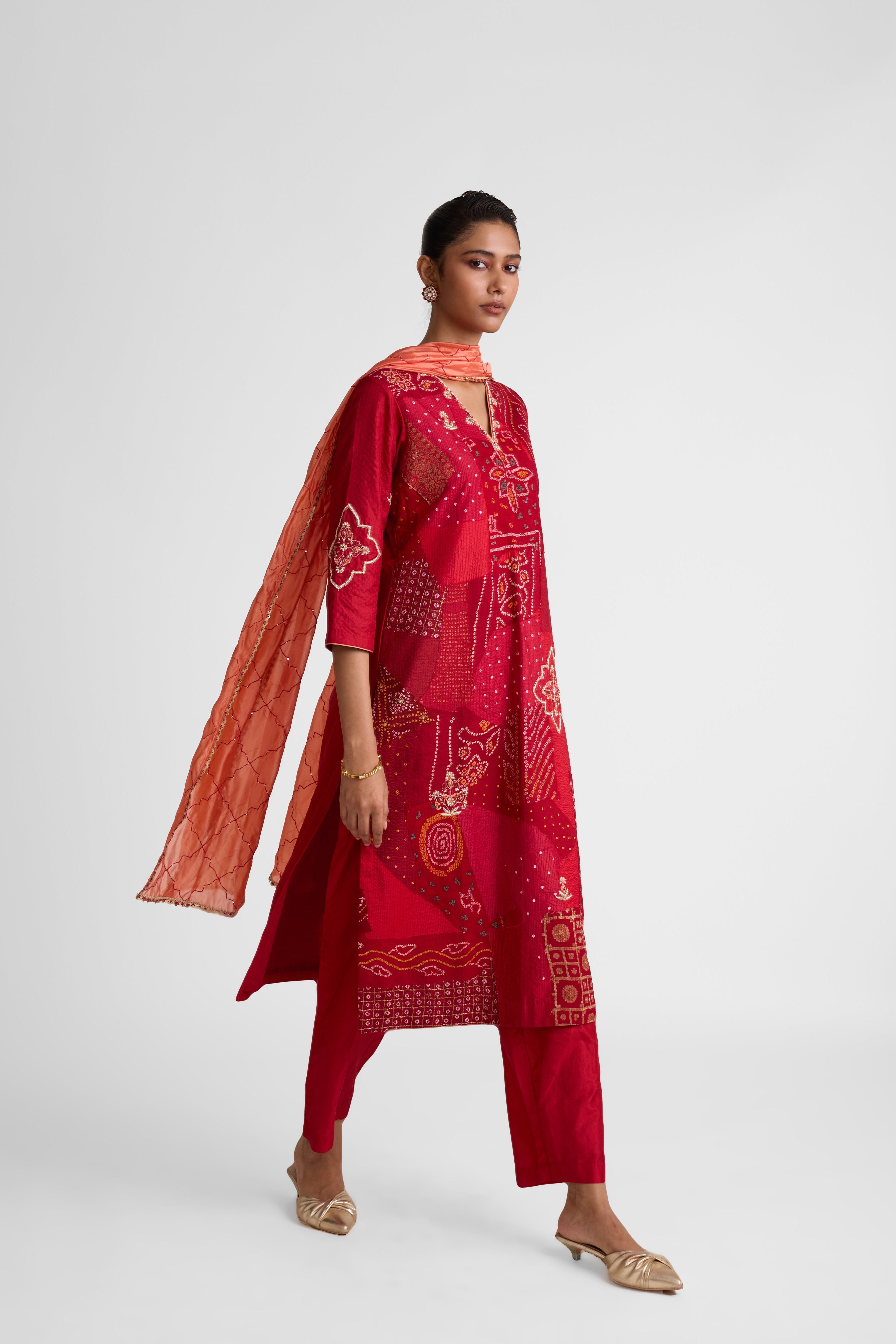 Boro Zardozi Suit Set - Maroon