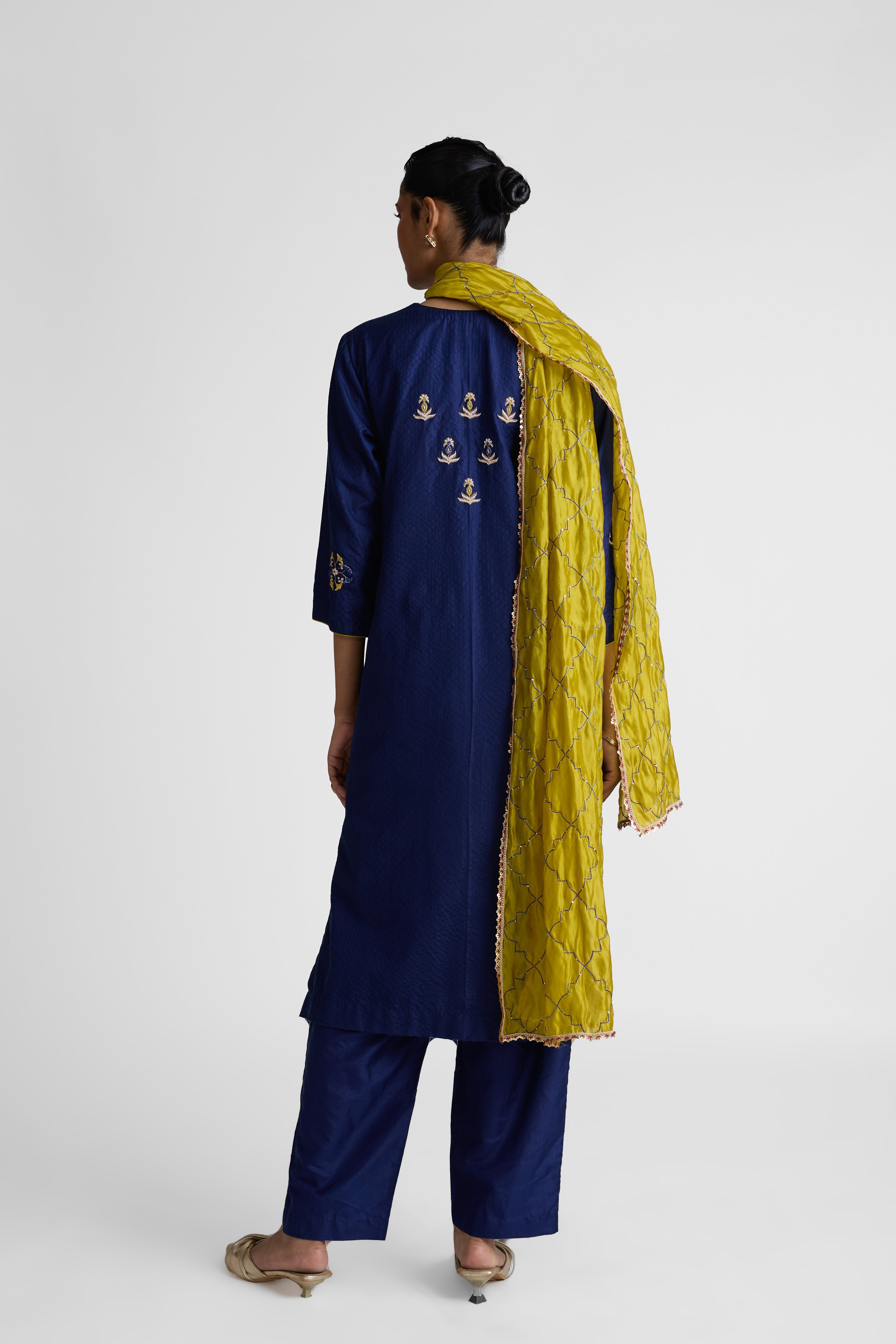 Boro Zardozi Suit Set - Blue