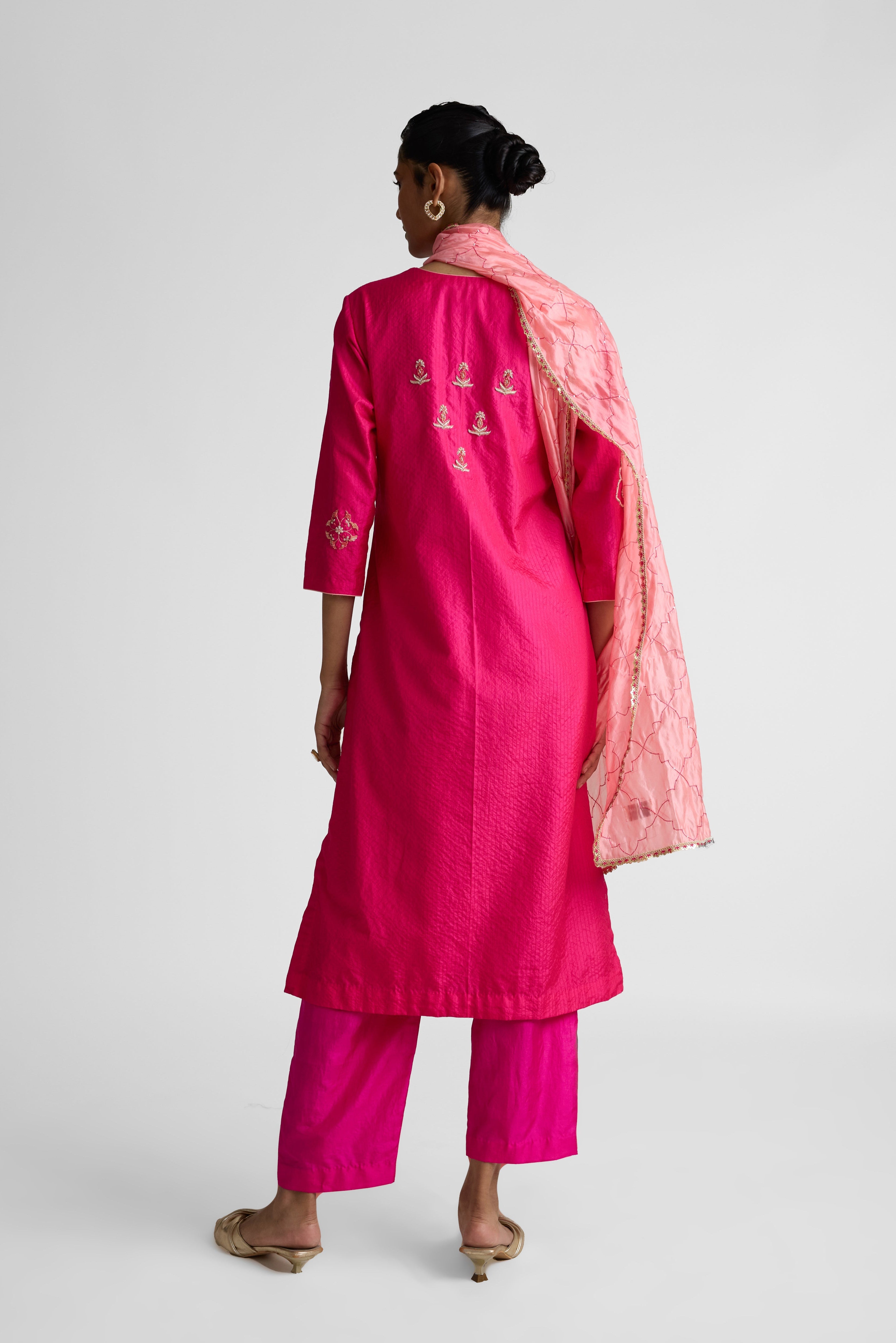 Boro Zardozi Suit Set - Tomato