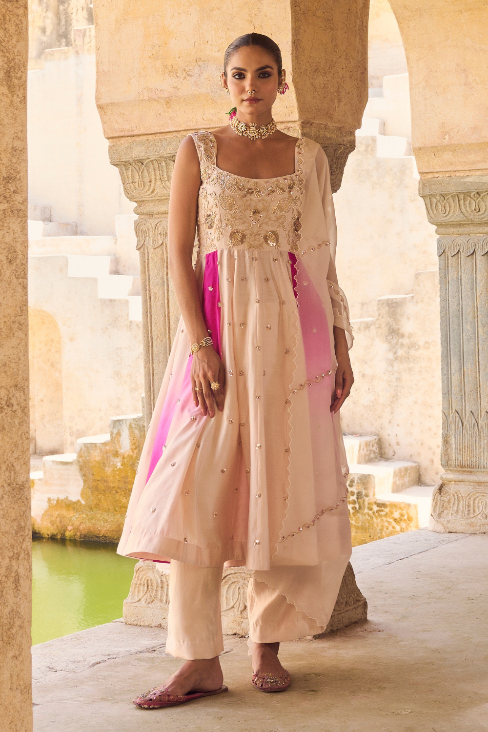 Gul-Mohar Anarkali Set