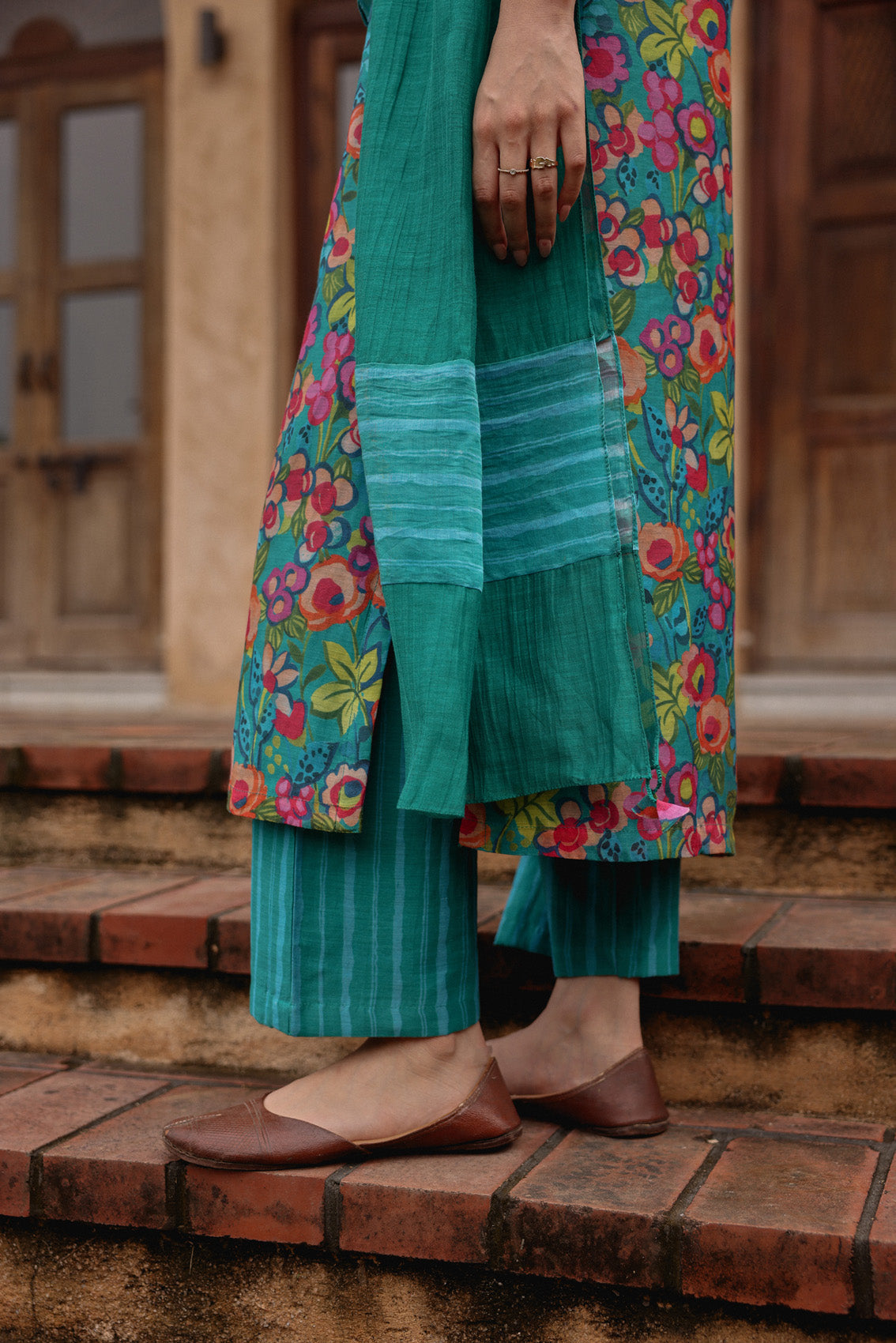 Teal Bloom Kurta Set