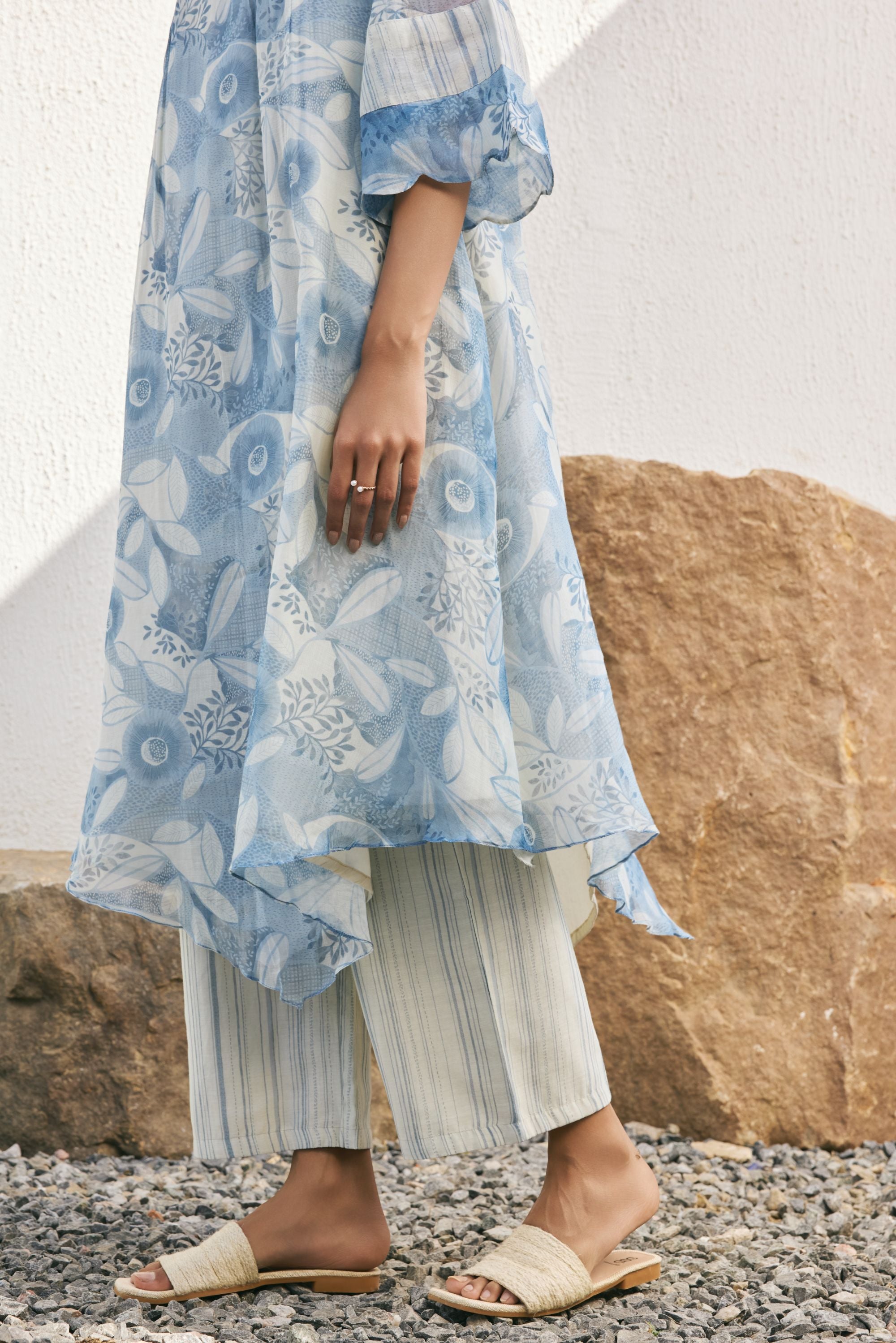 Powder blue pintuck co-ord set