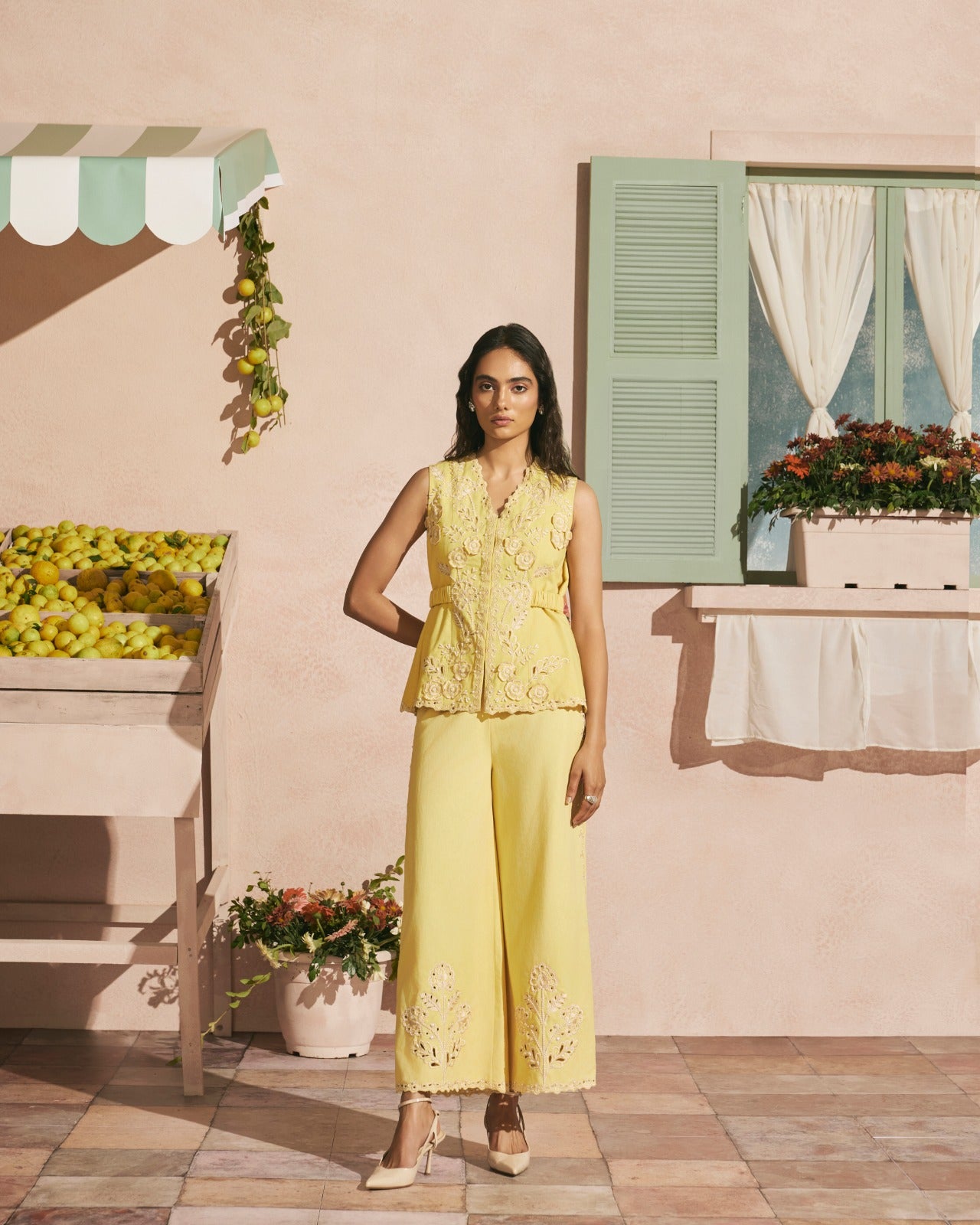 Butter Yellow Cutwork Pants