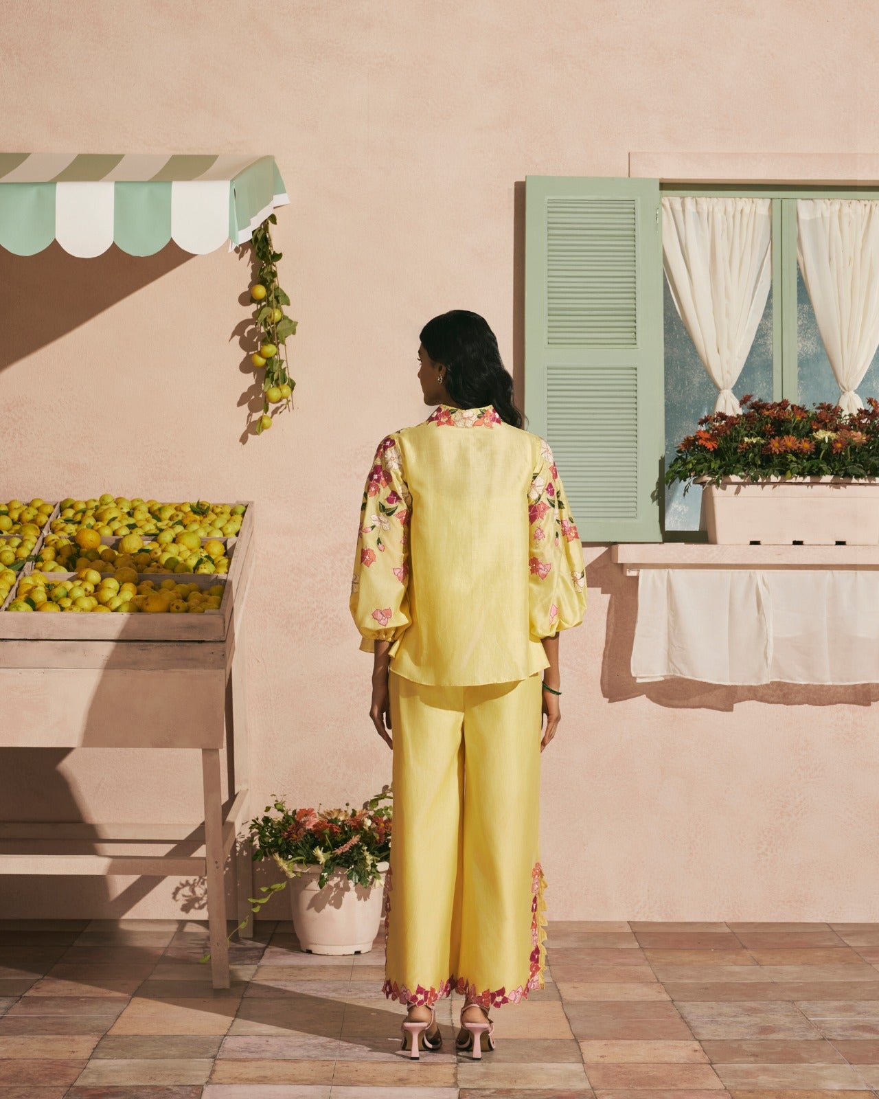 Butter Yellow Bougainvillea Pants