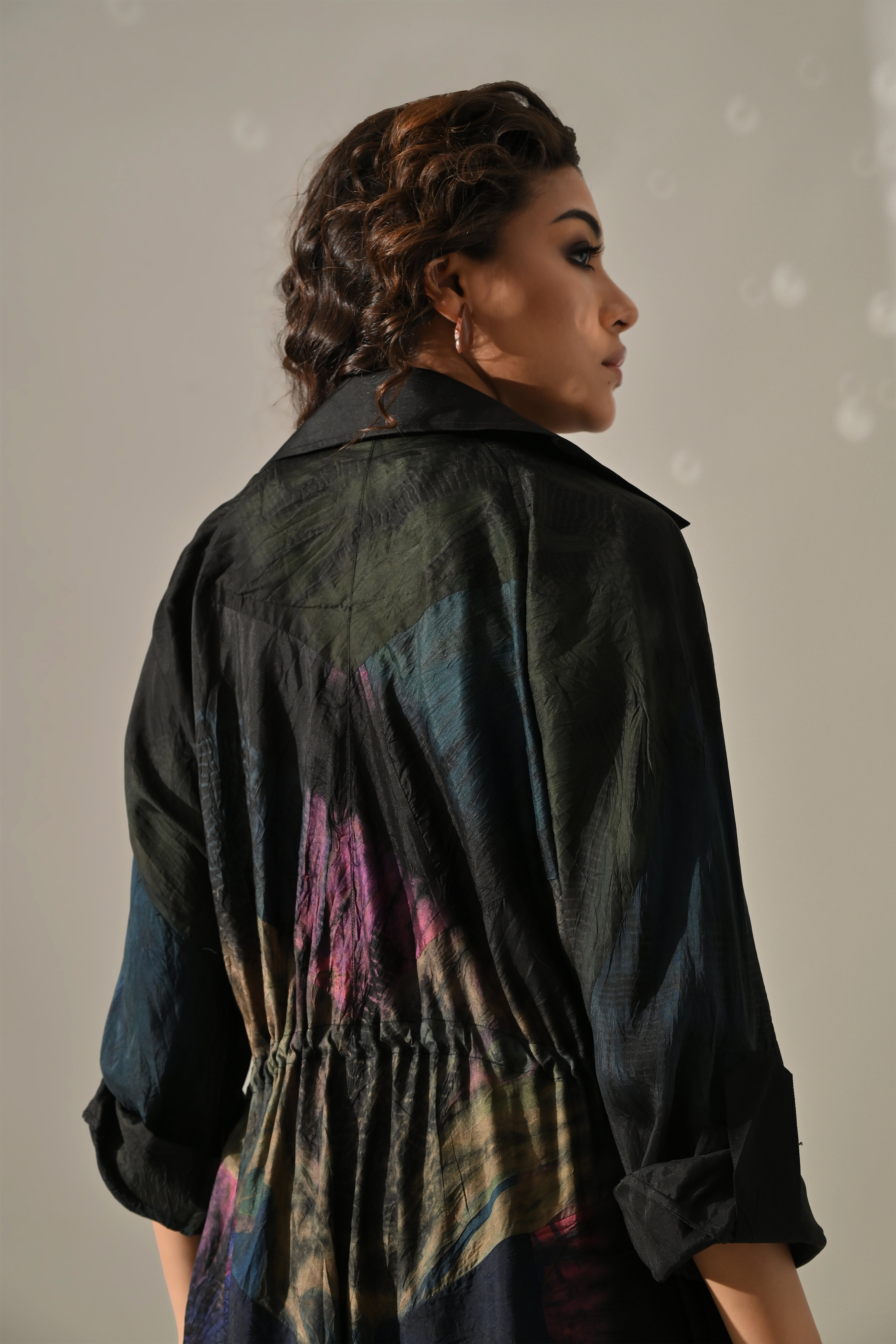 Multi Patchwork and Placement Tie Dye Jacket
