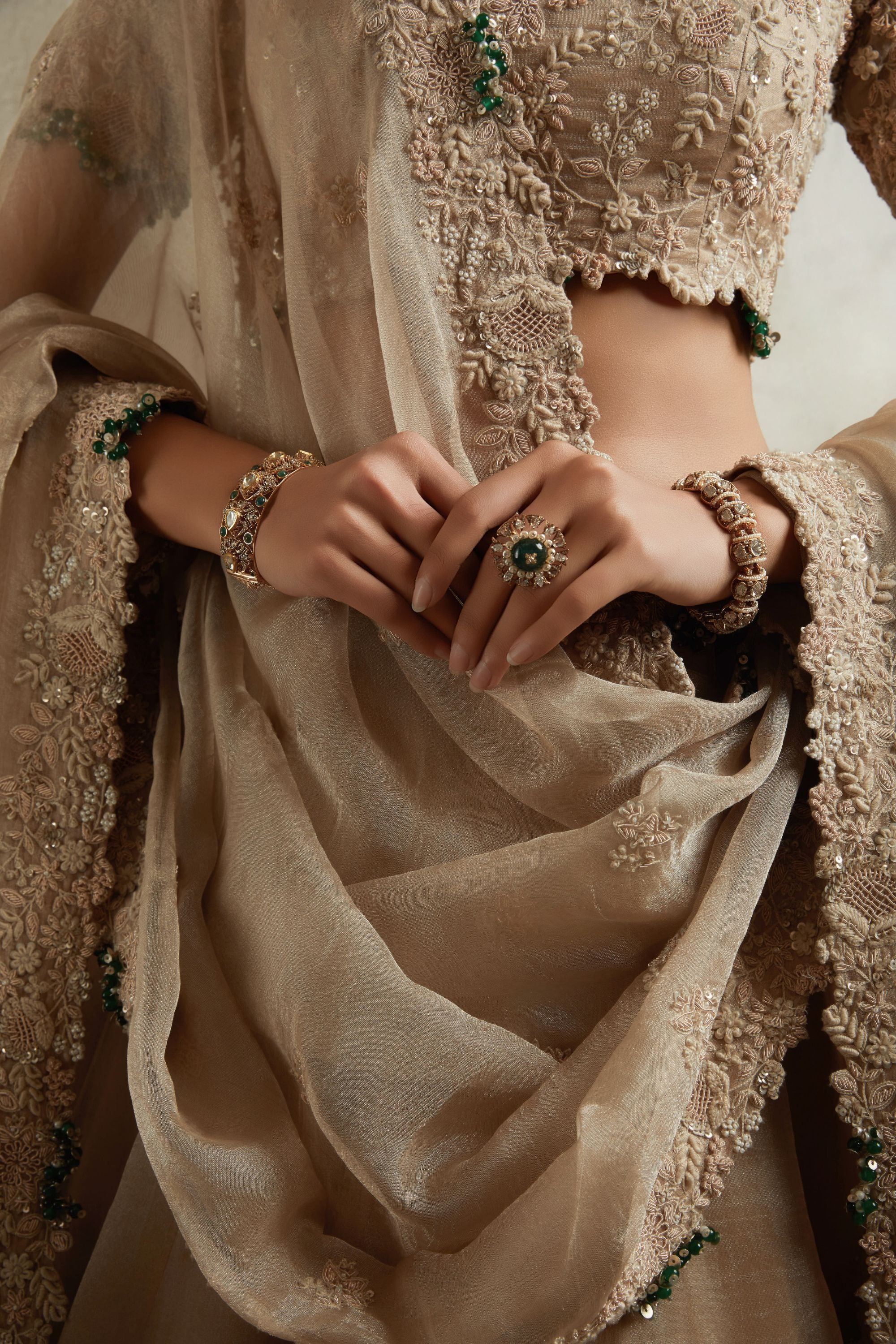 AS RESHAM TISSUE LEHENGA