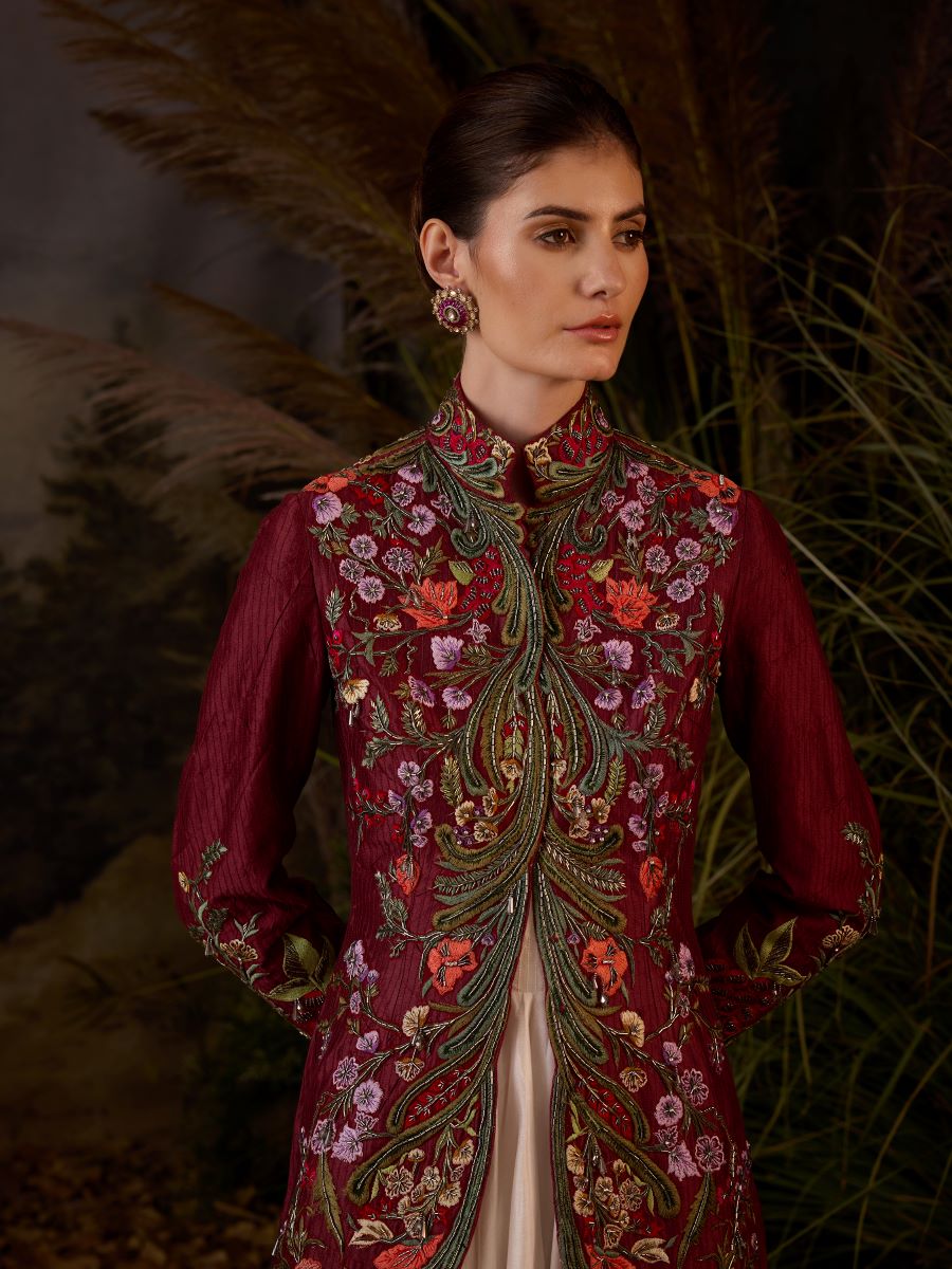 https://cdn.shopify.com/s/files/1/0088/3441/6706/files/a-maroon-cotton-silk-jacket-with-floor-length-ruffle-dress-off-shoulder-neck-line-4374445.jpg?v=1752388665