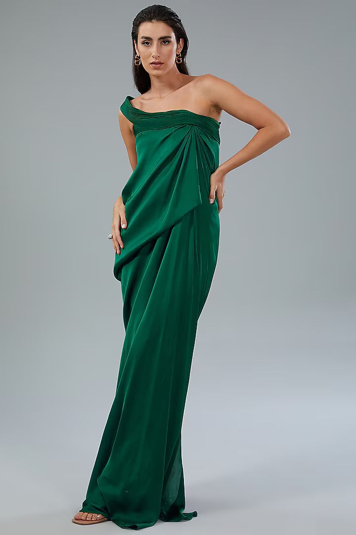 sachin and babi light blue dress Buy Emerald Green Chiffon Dress By Amit Aggarwal – Deval The Multi Designer  Store