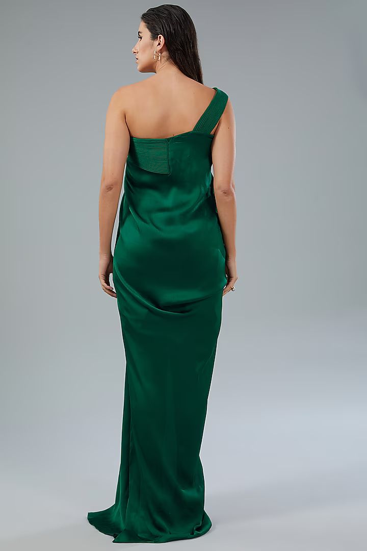 sachin and babi light blue dress Emerald Green Chiffon Dress: Stylish & Customizable