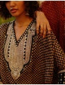 Black Hand Block Printed Kaftan Co-ord Set