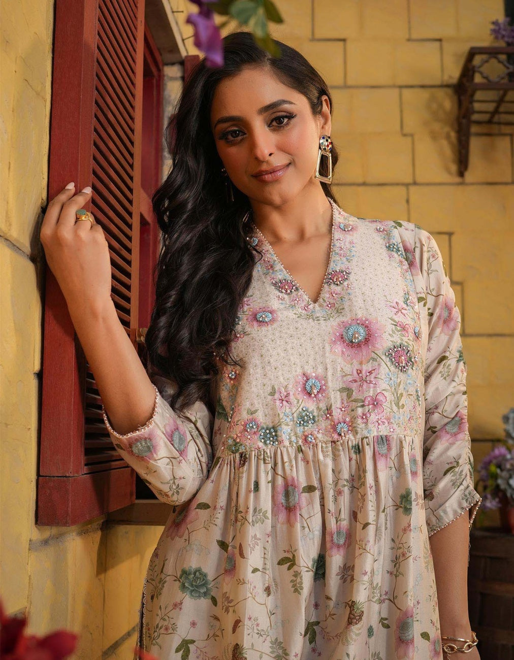 Baadal Kurta Set-Ivory
