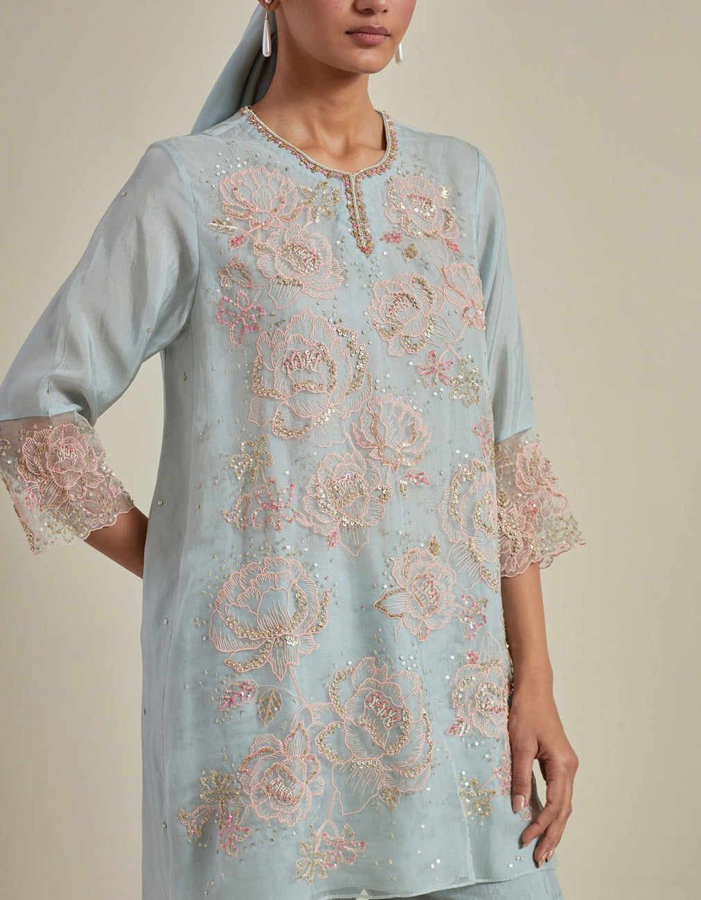 Majestic Blue Sharara Set