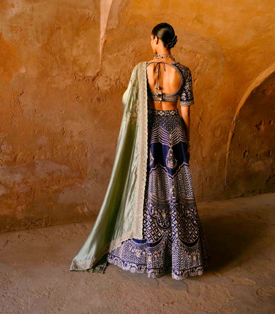 Purple Zardosi Embroidered Lehenga Set