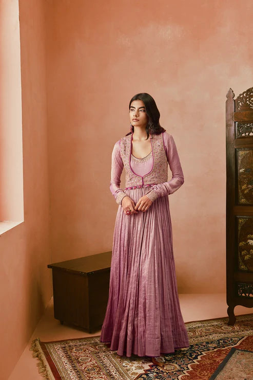 Lilac Koti Anarkali Set