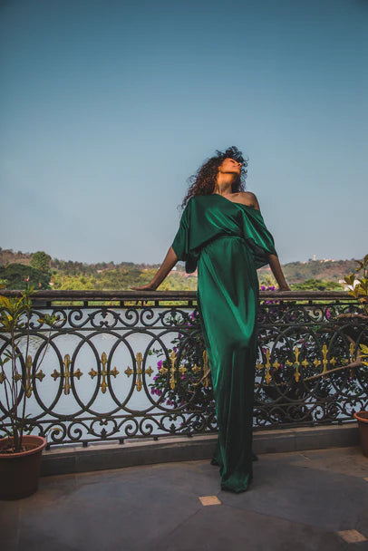 Silk 2 Way Off Shoulder Dress