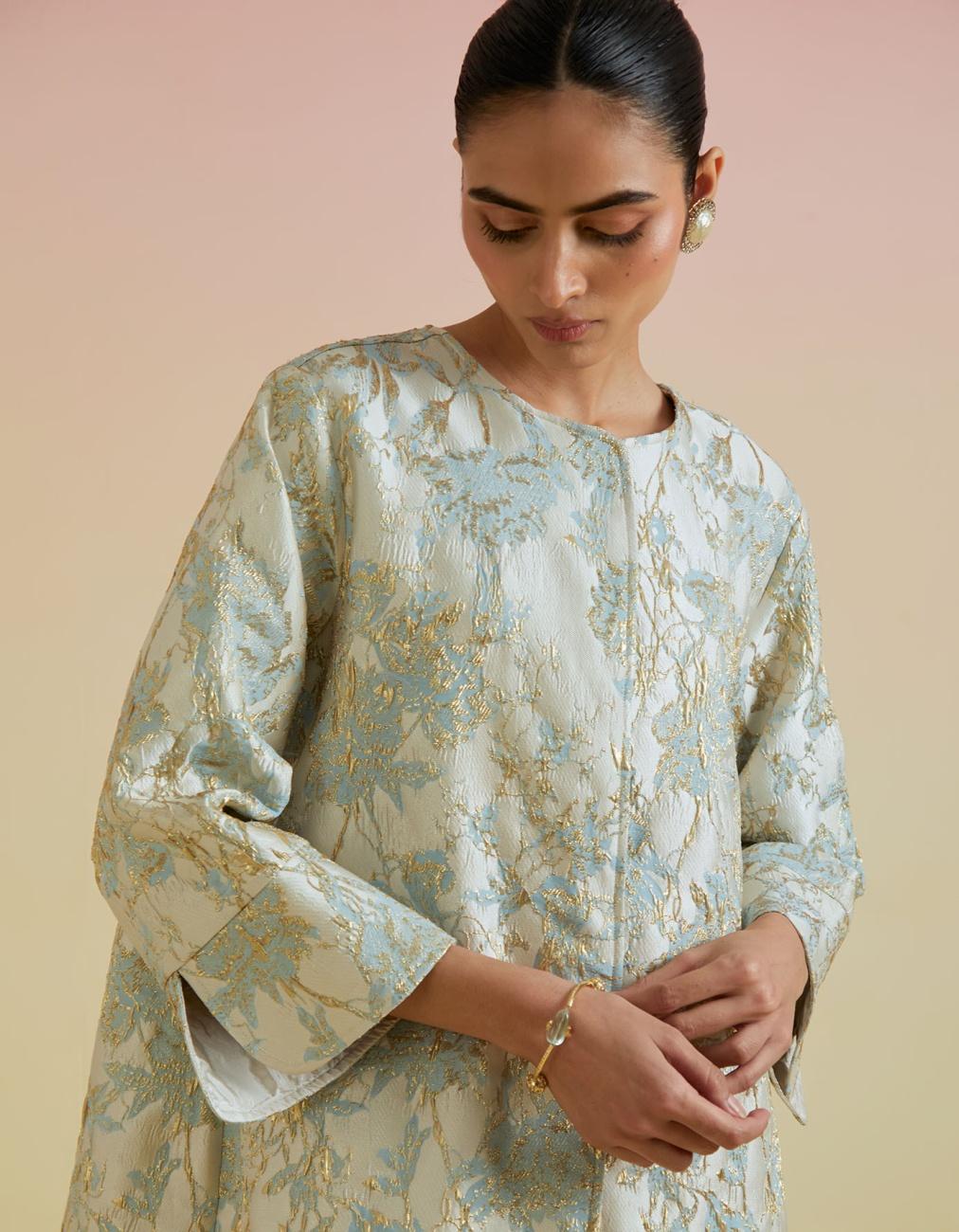 Ziva Brocade Jacket in Ivory