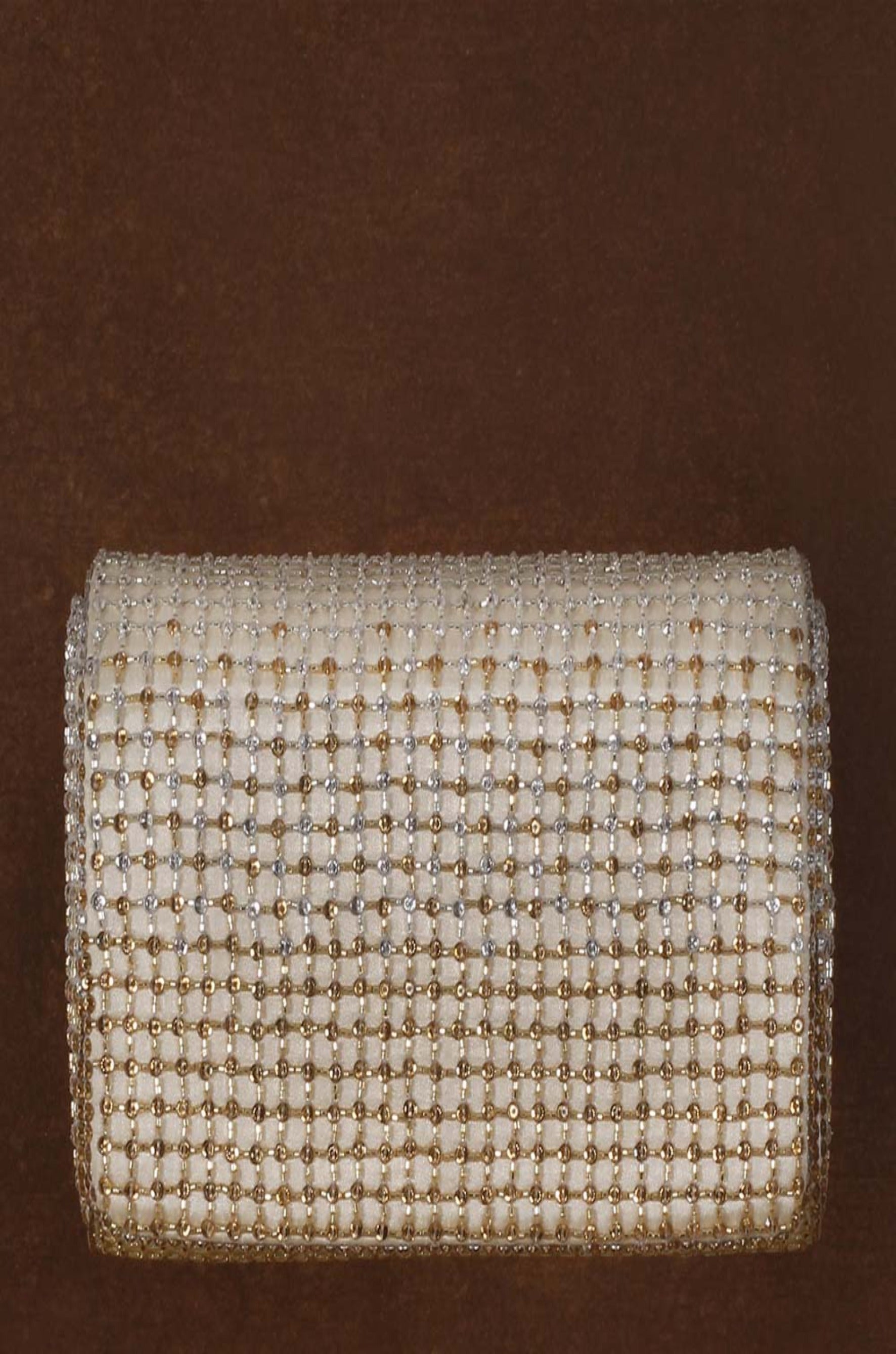 Zoya Flapover Clutch Peerless Gold Lustrous Silver