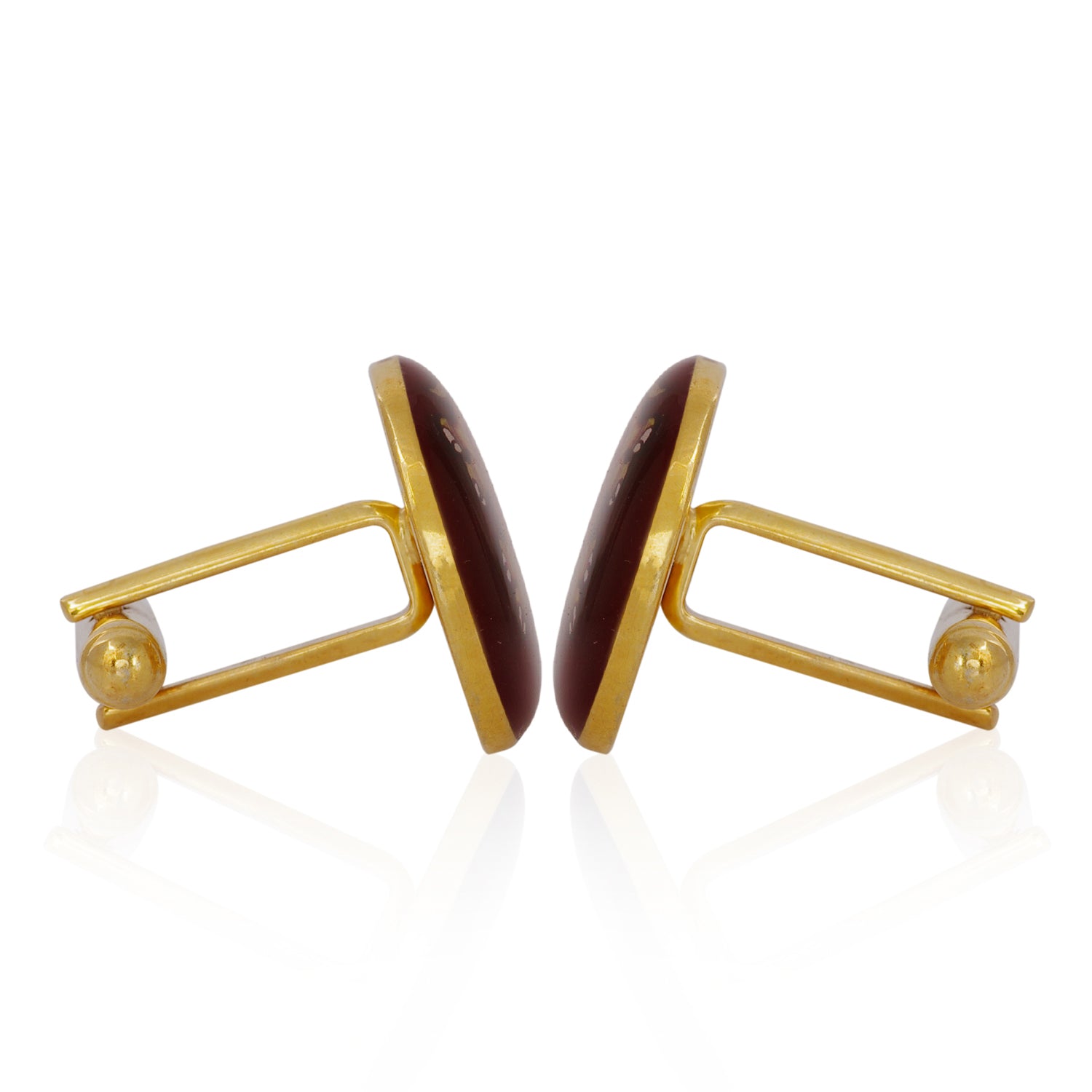 Red Majestic Elephant Silver Cufflinks