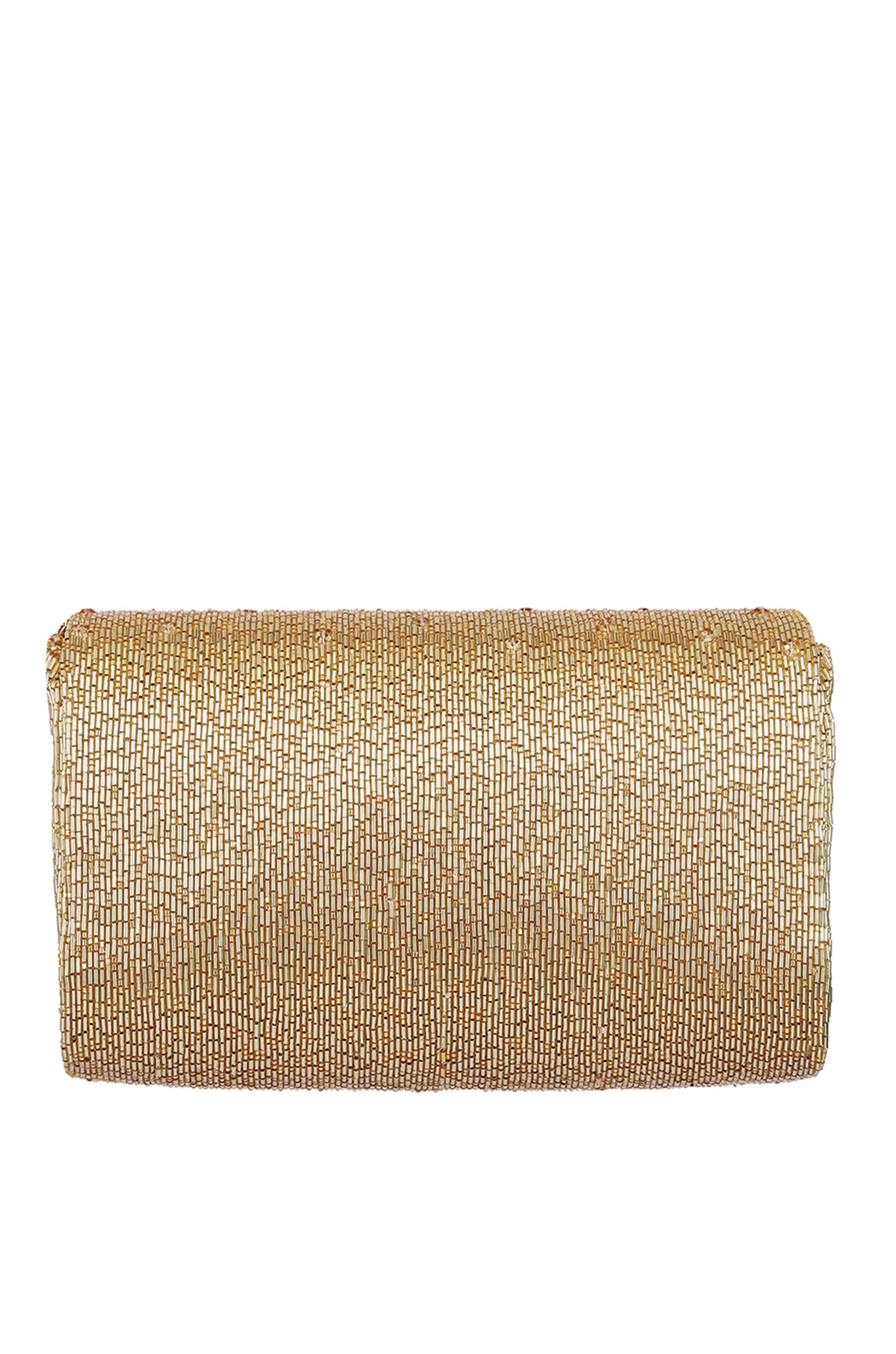 Eclat Flapover Clutch Peerless Gold Lustrous Silver