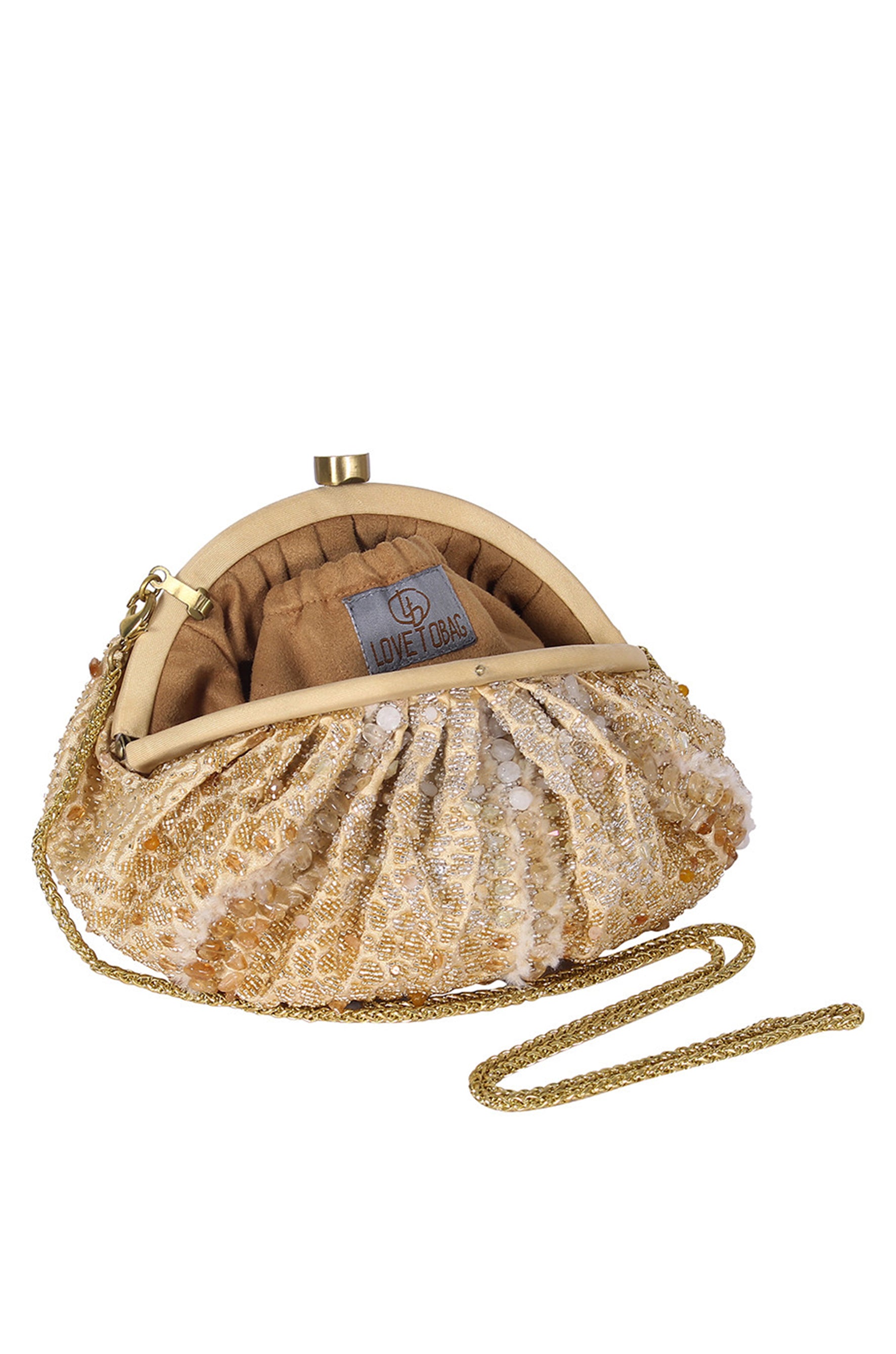 Zena Soft Pouch Peerless Gold Lustrous Silver