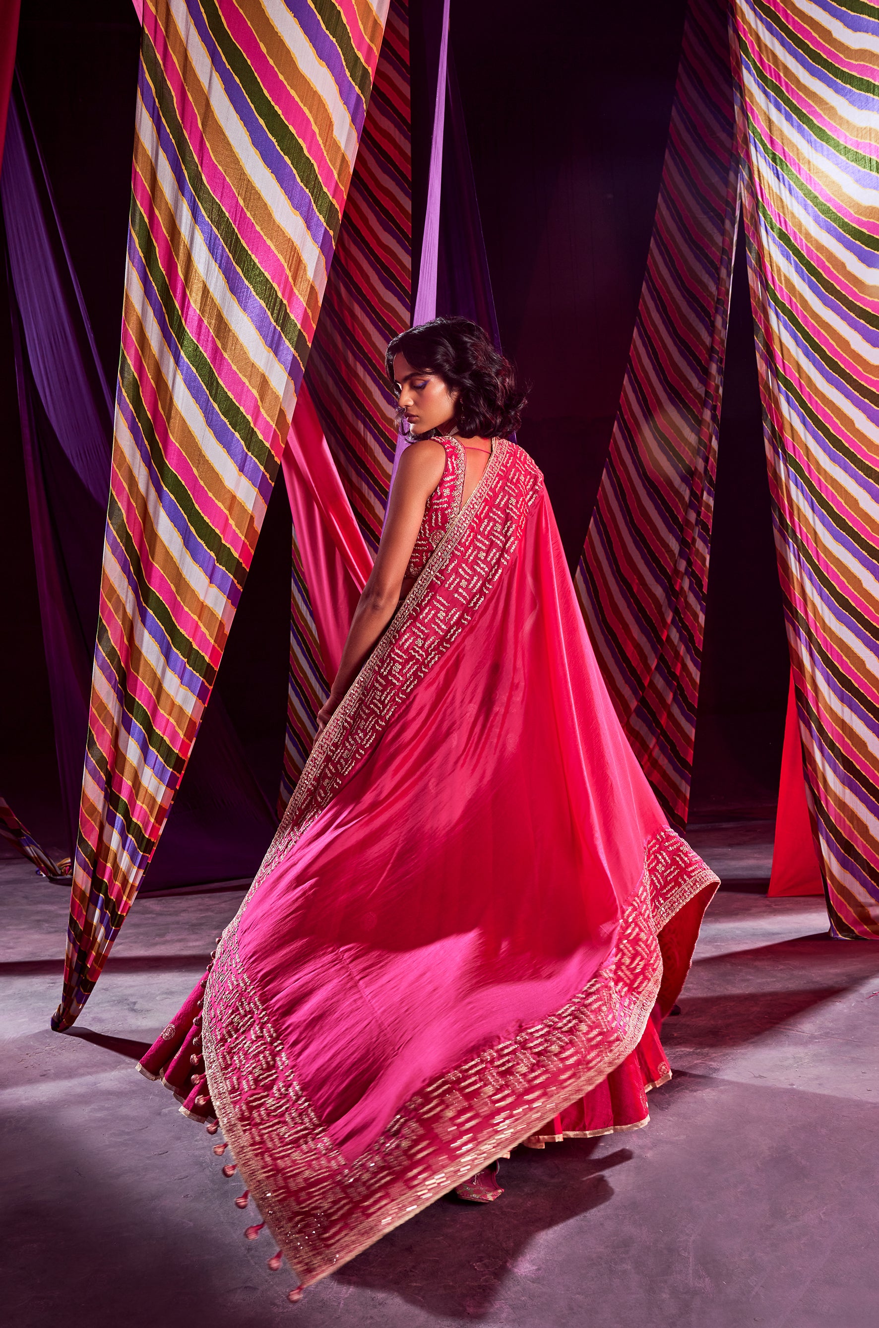Rani Pink Heavy Lehenga Paired With Blouse & Dupatta