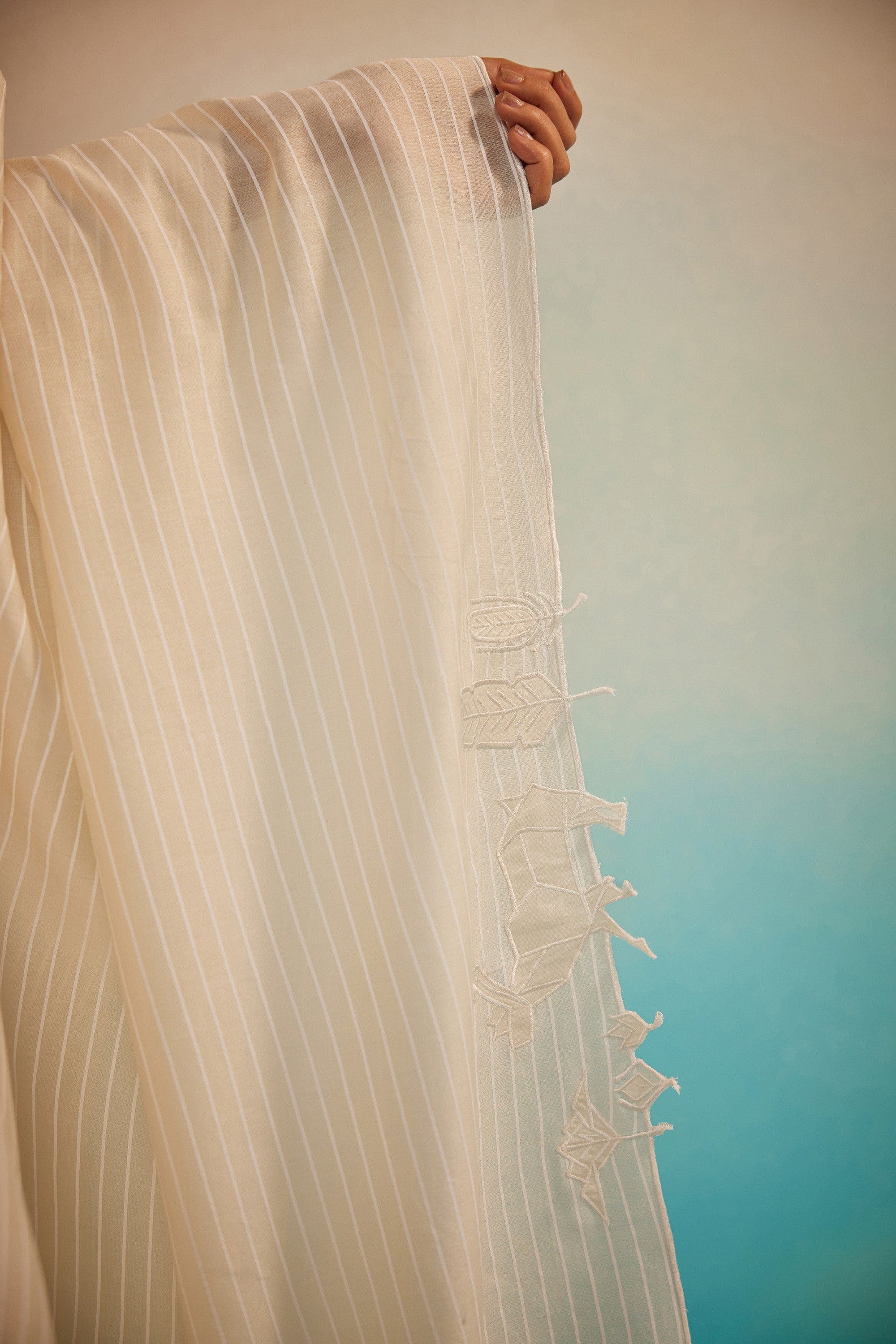 Kofu Chanderi appliqué Dupatta