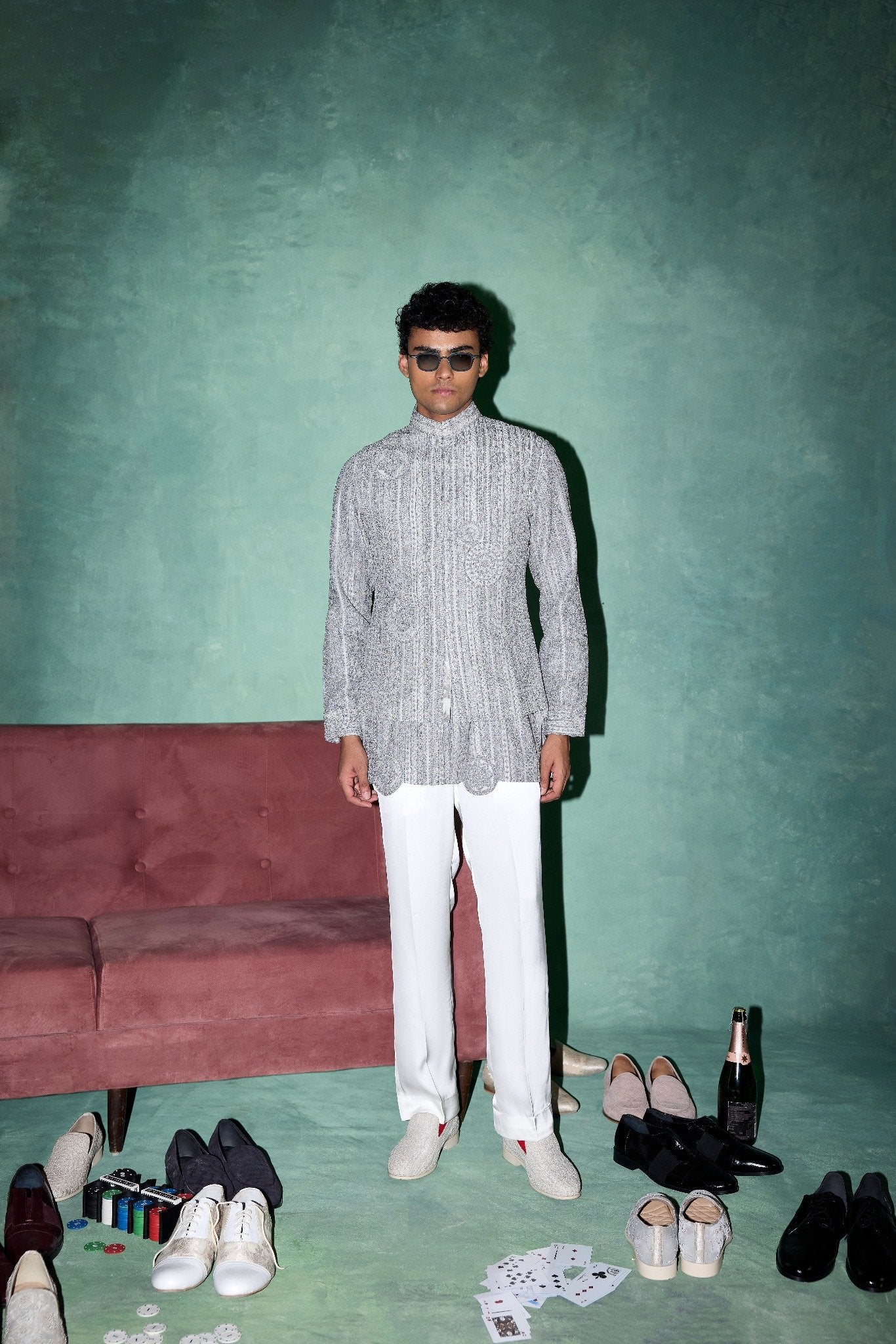 Halo Heavy Nehru Jacket Set