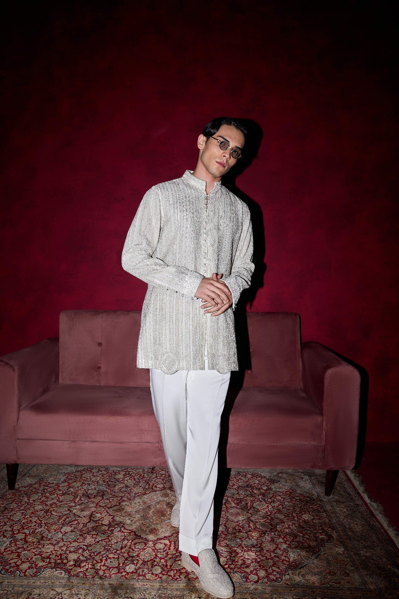 Halo Heavy Nehru Jacket Set