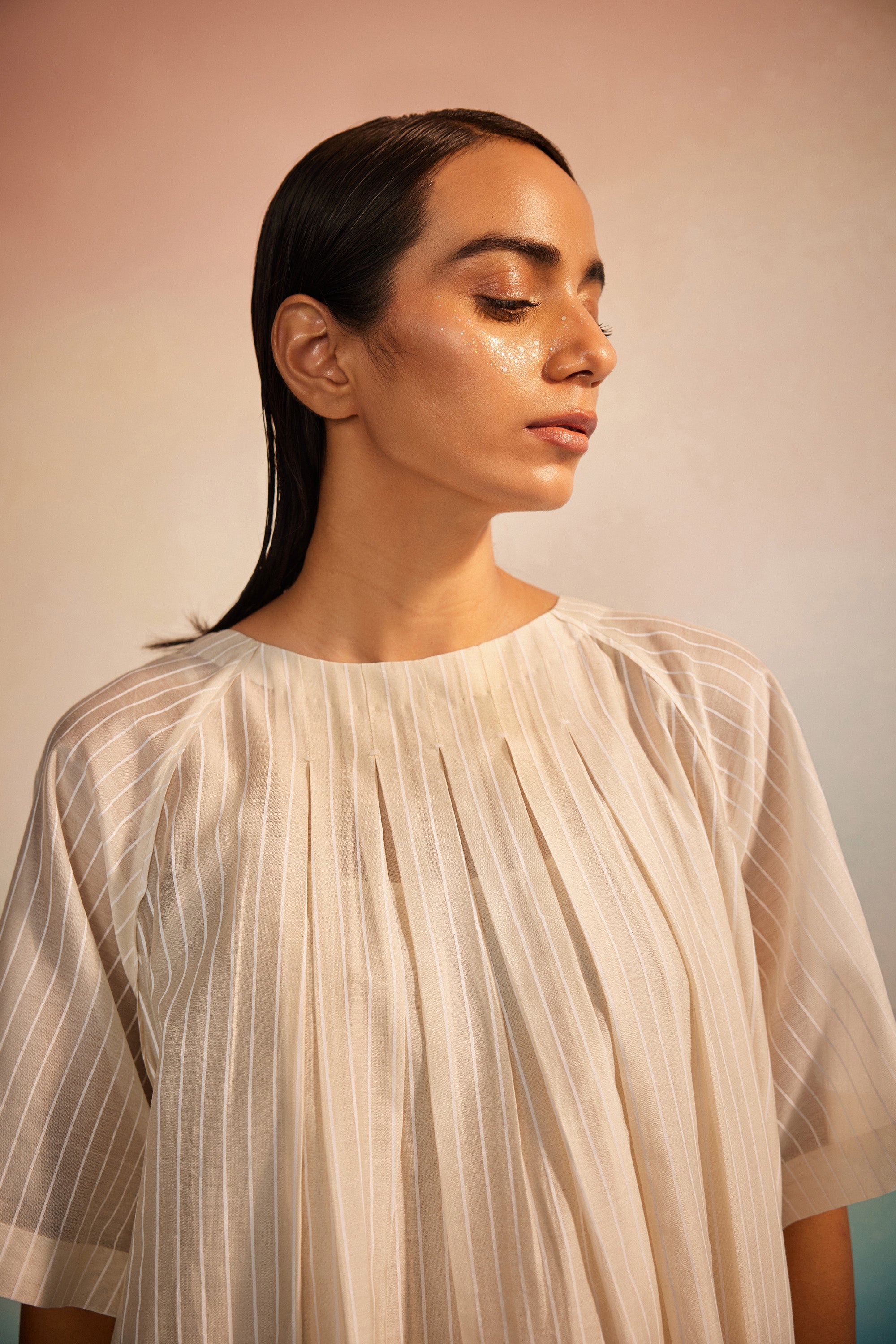 Orihime Box Pleat appliqué Kurta Set