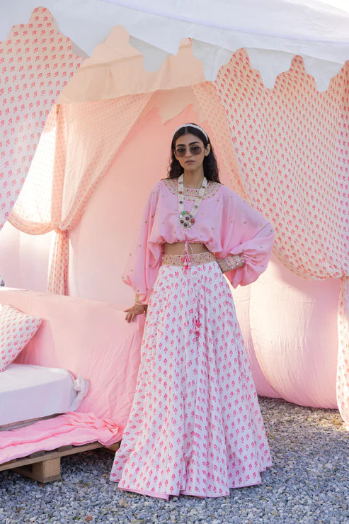 Ivory & Masoom Gulaabi Kumari Lehenga Set