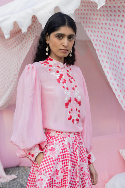 Masoom Gulabi Skirt Set