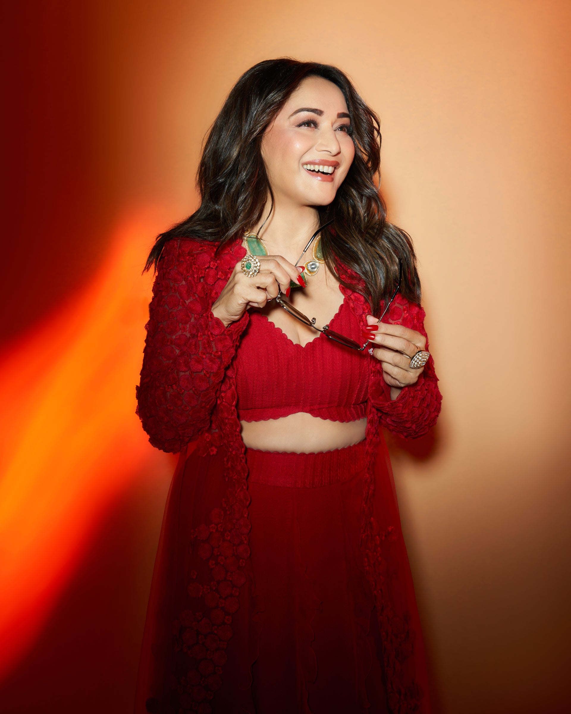 Madhuri Dixit Nene in Ruhi Cape Set