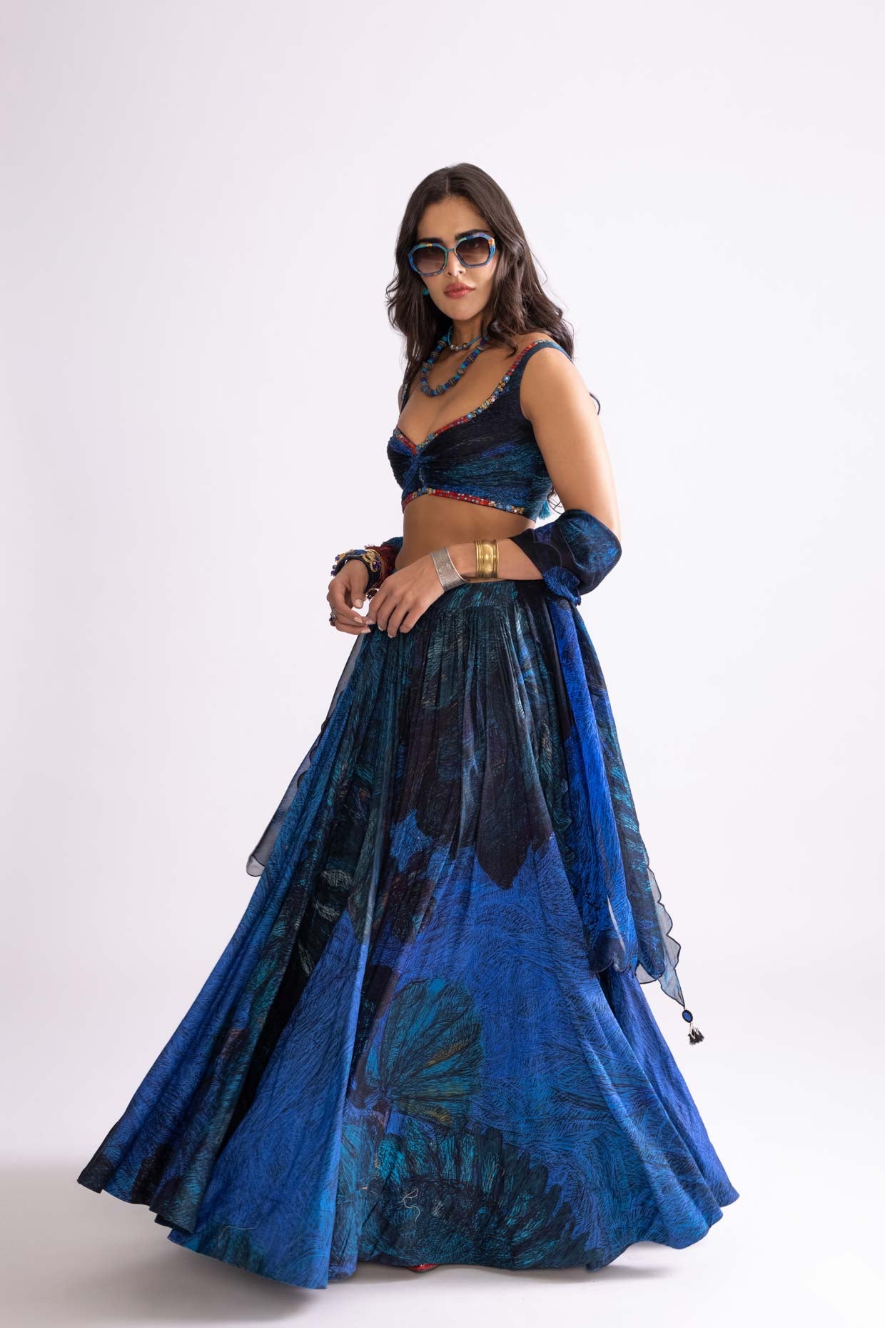 RILEY BLOUSE ,MAGNOLIA LEHENGA & SCALLOP DUPATTA