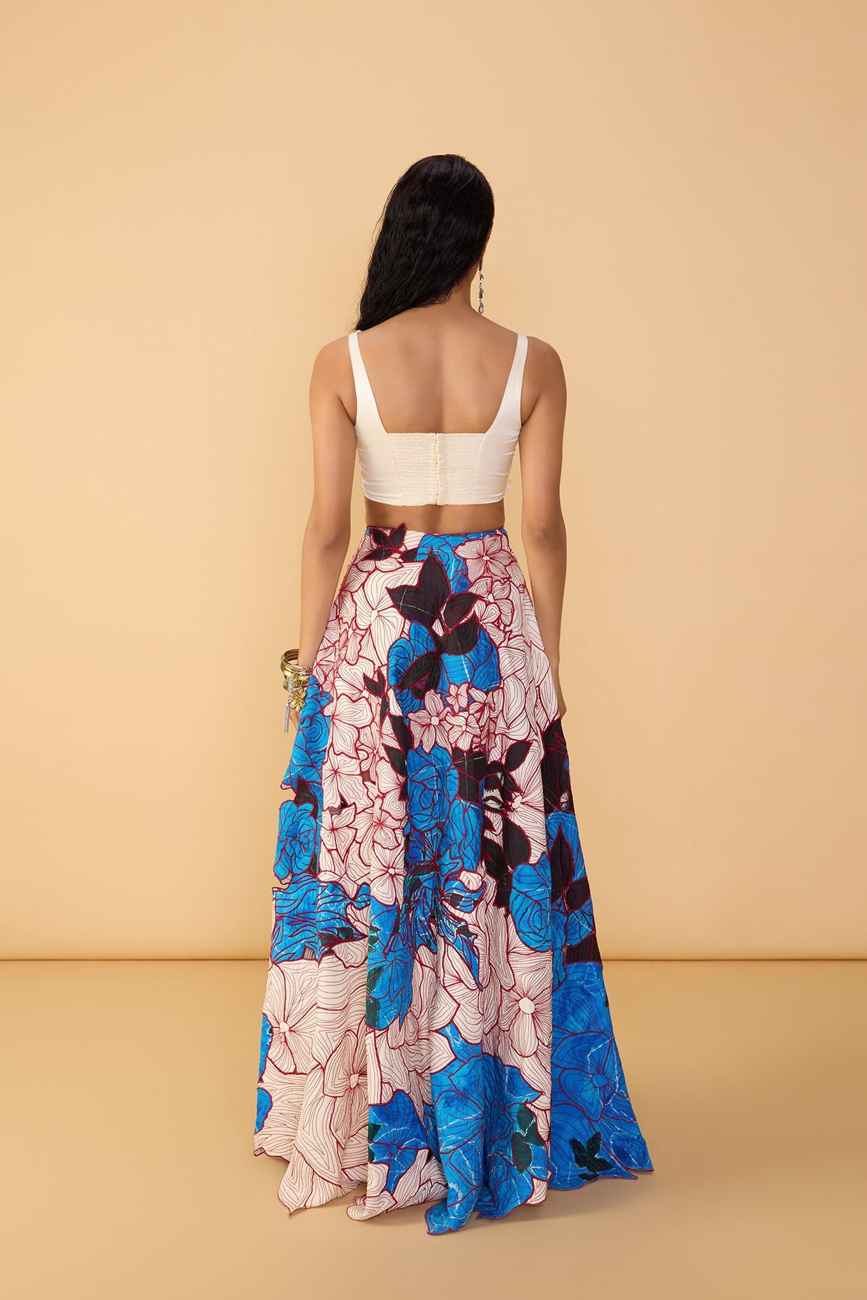 Malaika Bustier, Sachi Lehenga Skirt & Scallop Dupatta