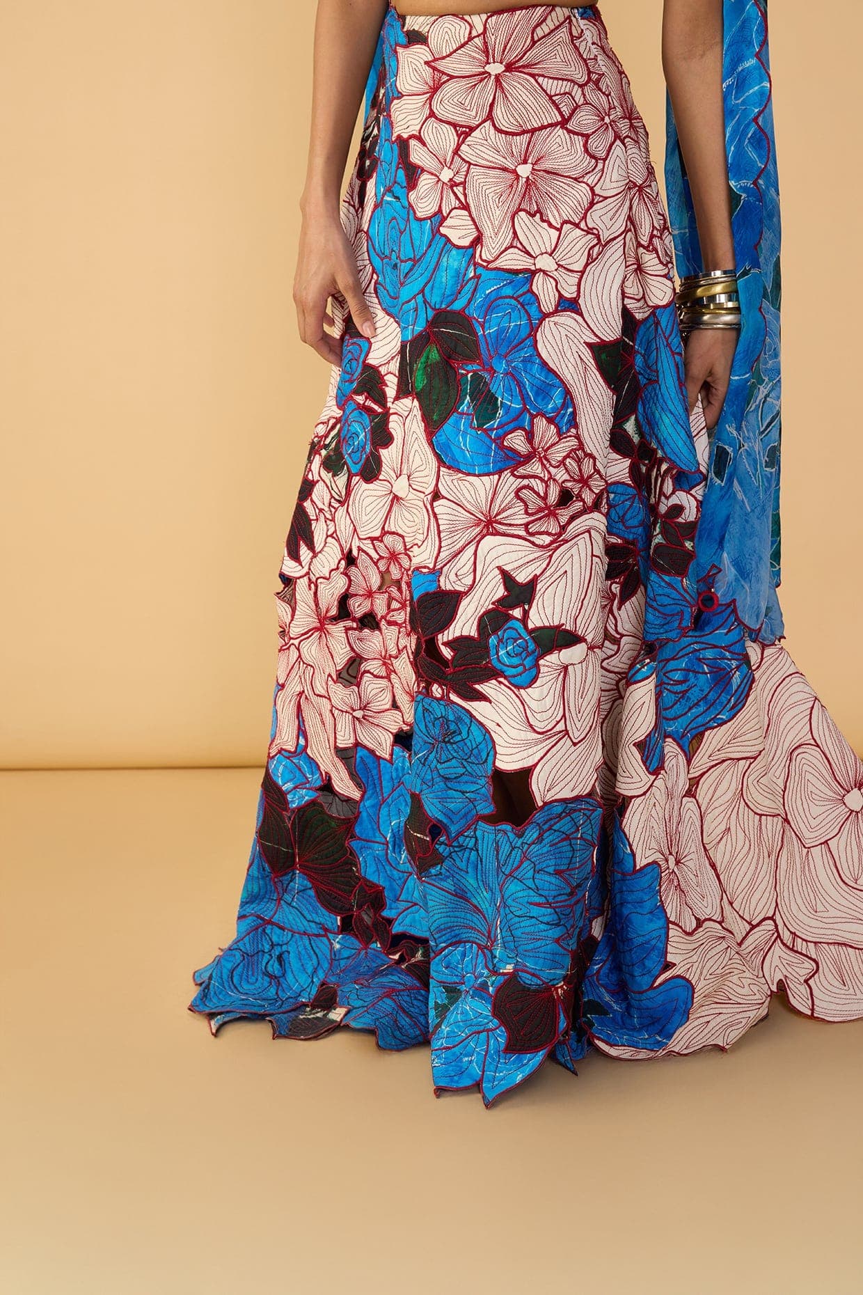 Malaika Bustier, Sachi Lehenga Skirt & Scallop Dupatta