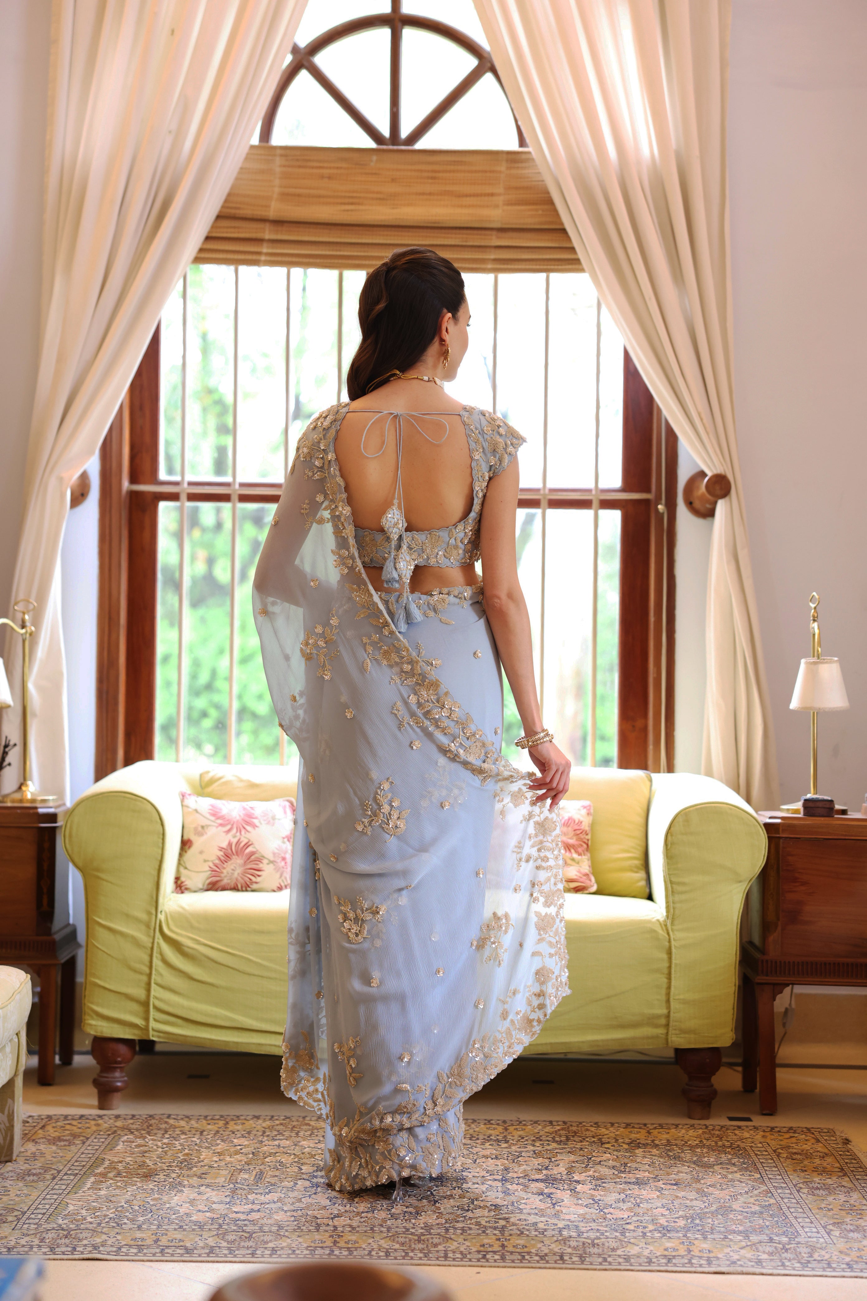 ICE BLUE LUNA SAREE