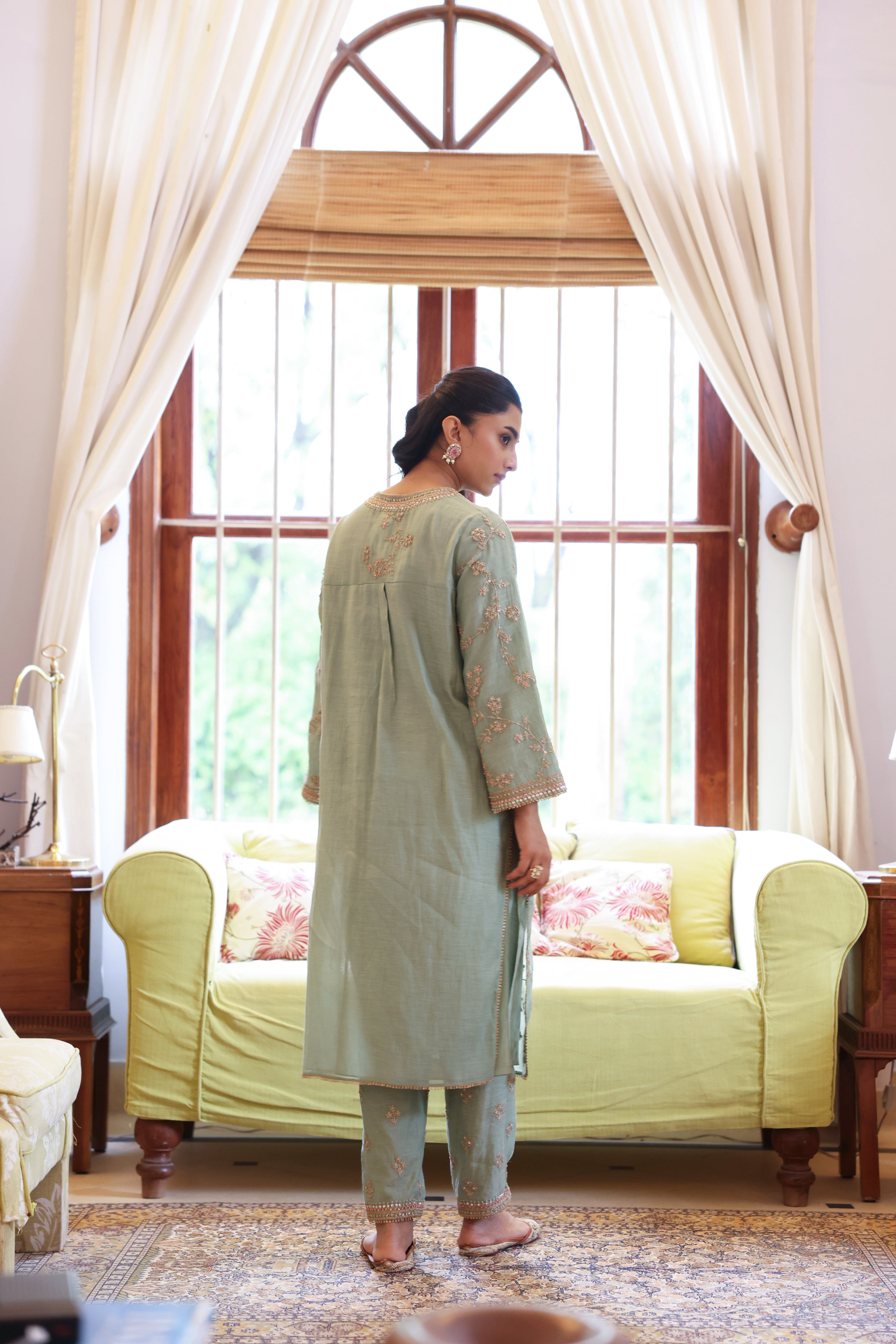 TEAL VRINDA DORI KURTA SET