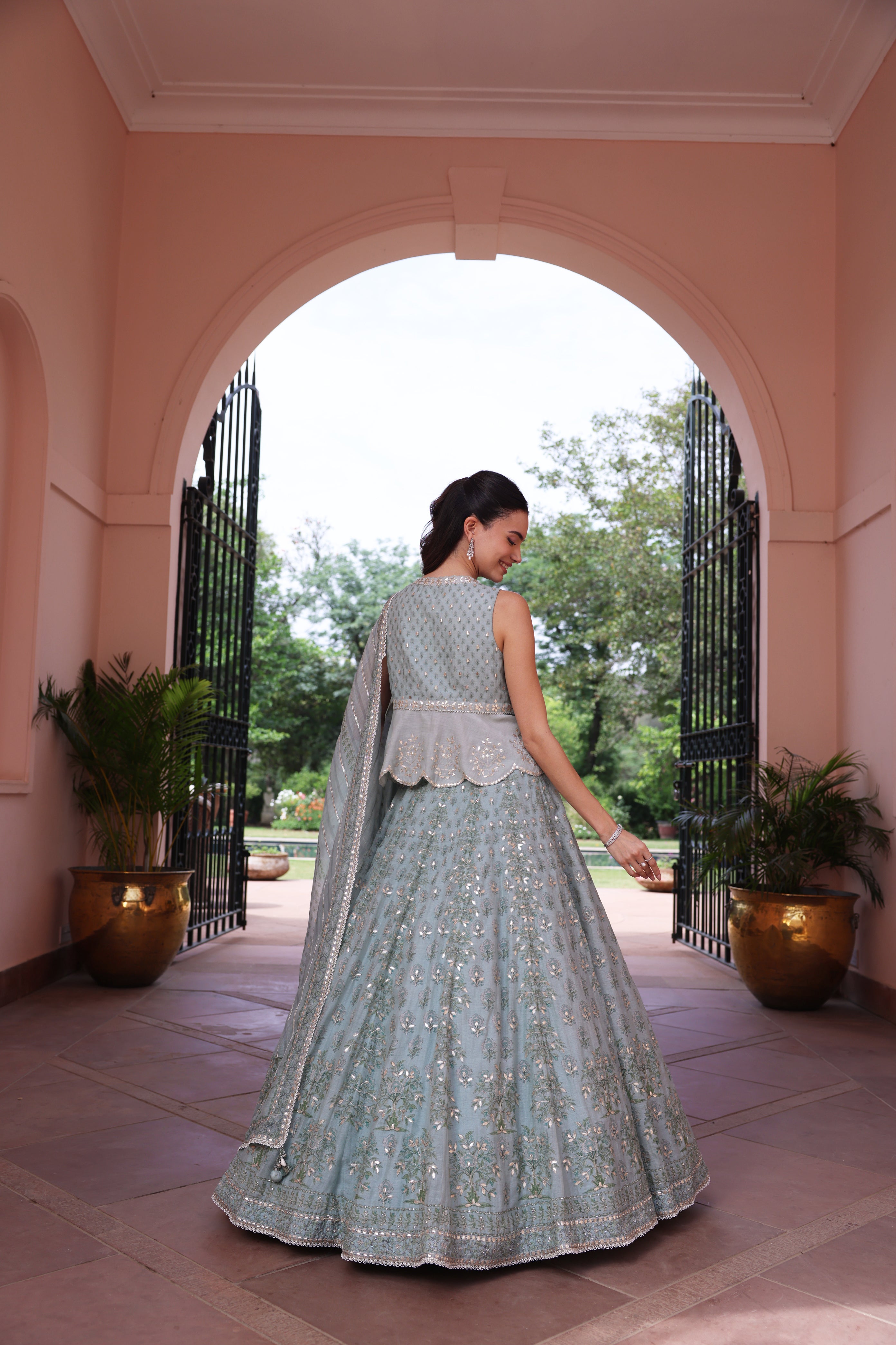 Green Sophia Lehenga